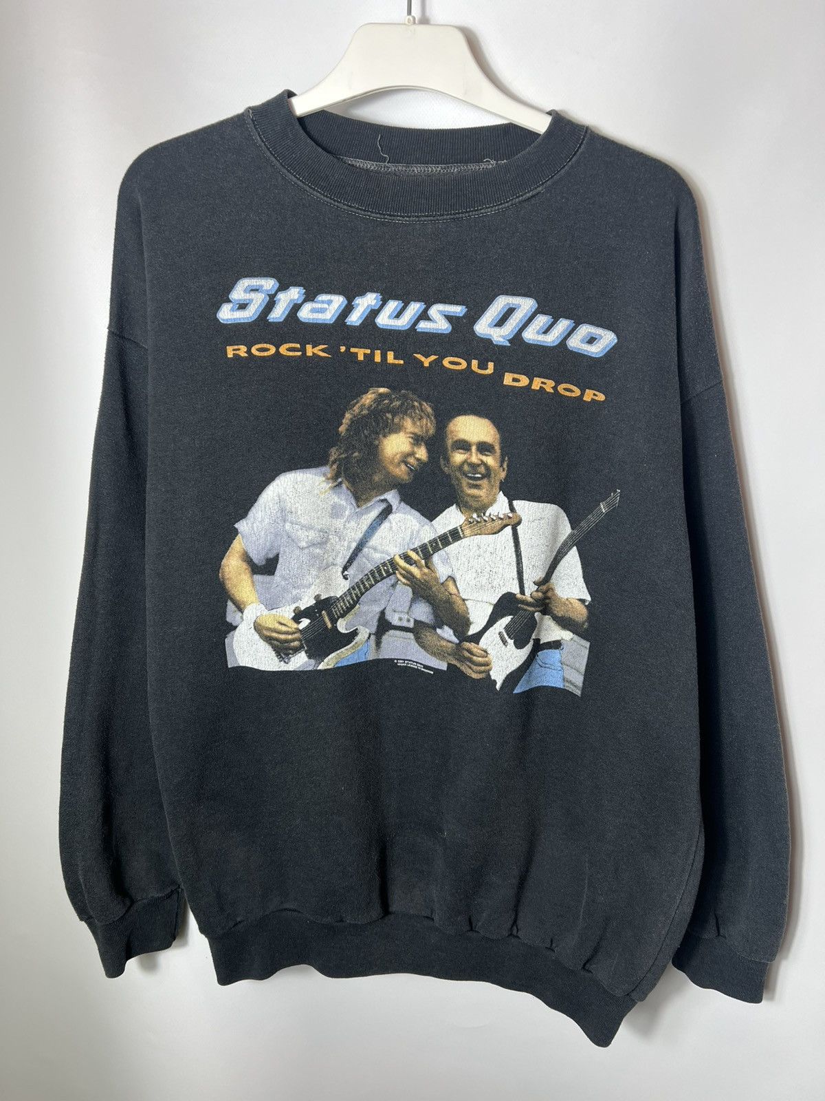 Band Tees Status Quo Rock Til' You Drop Vintage 1991 Tour Sweatshirt Size US L / EU 52-54 / 3 - 1 Thumbnail