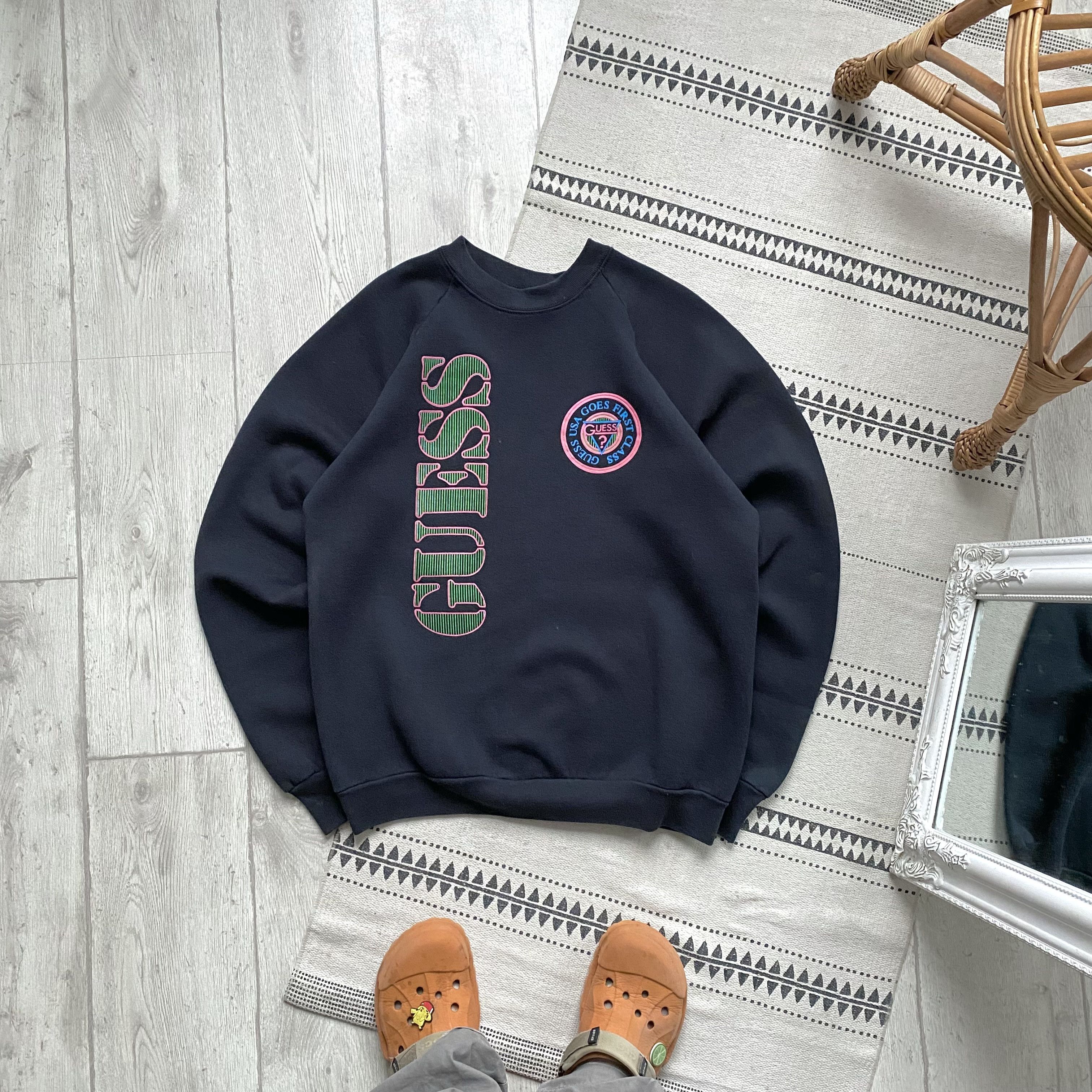 Guess 🖤 Vintage 80-90s GUESS USA logo sweatshirt Y2K Size US M / EU 48-50 / 2 - 1 Thumbnail
