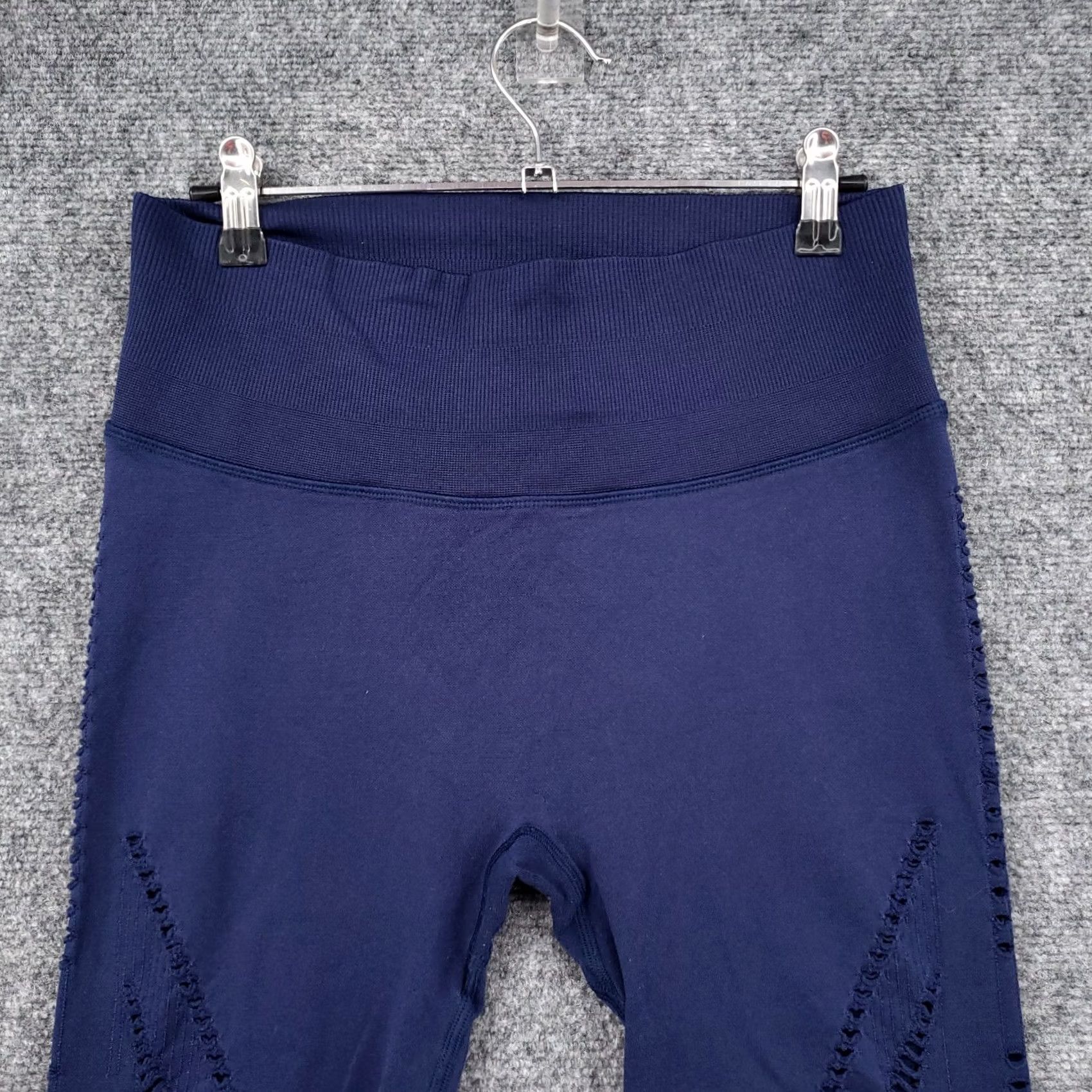 Victoria's Secret Victorias Secret Leggings Womens M Medium Blue High Waisted Cut Out Crop Gym Size 32" / US 10 / IT 46 - 3 Thumbnail