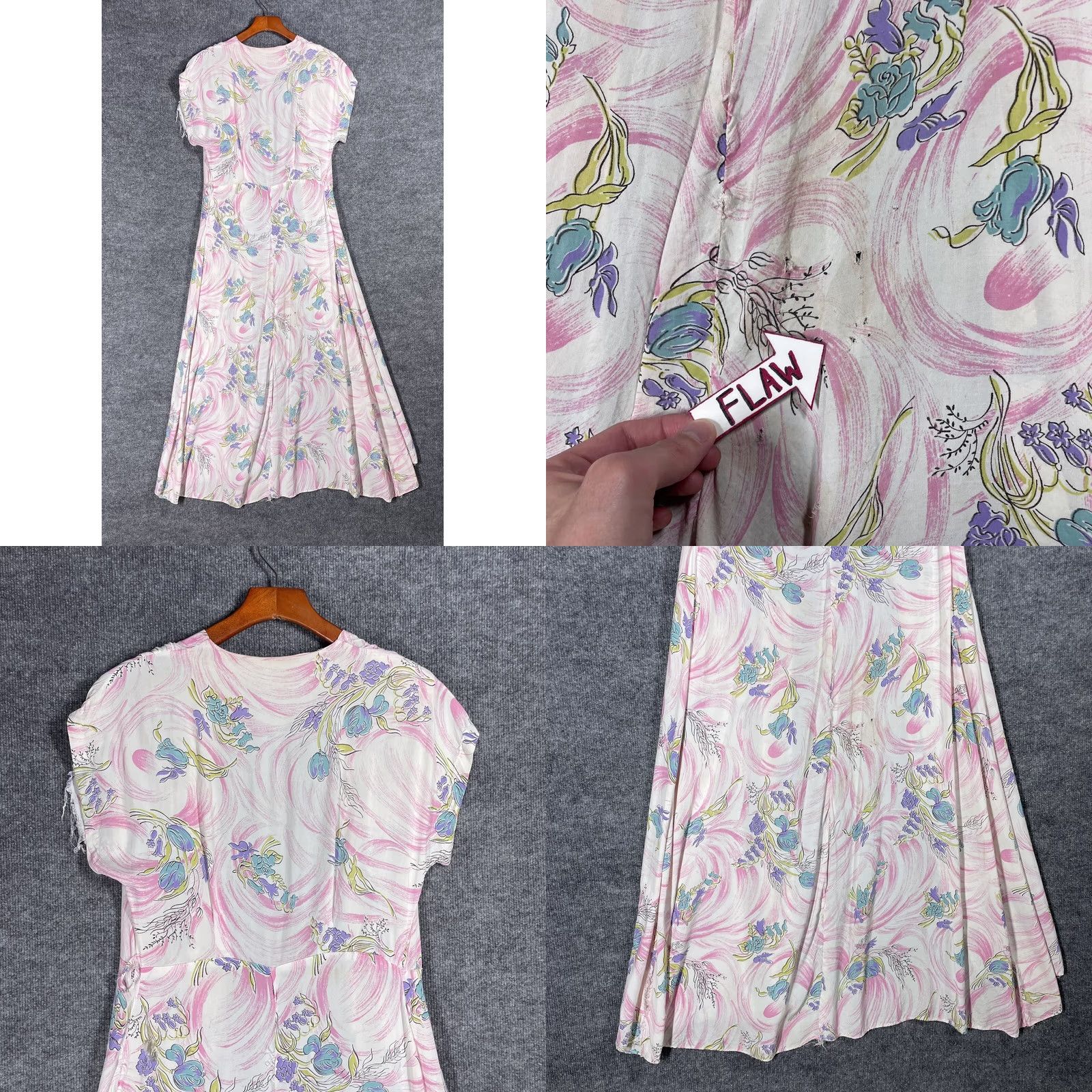 Pinko VINTAGE 40s Rayon Hawaiian Floral Wrap Dress Womens Small Pink Handmade Size S / US 4 / IT 40 - 10 Thumbnail