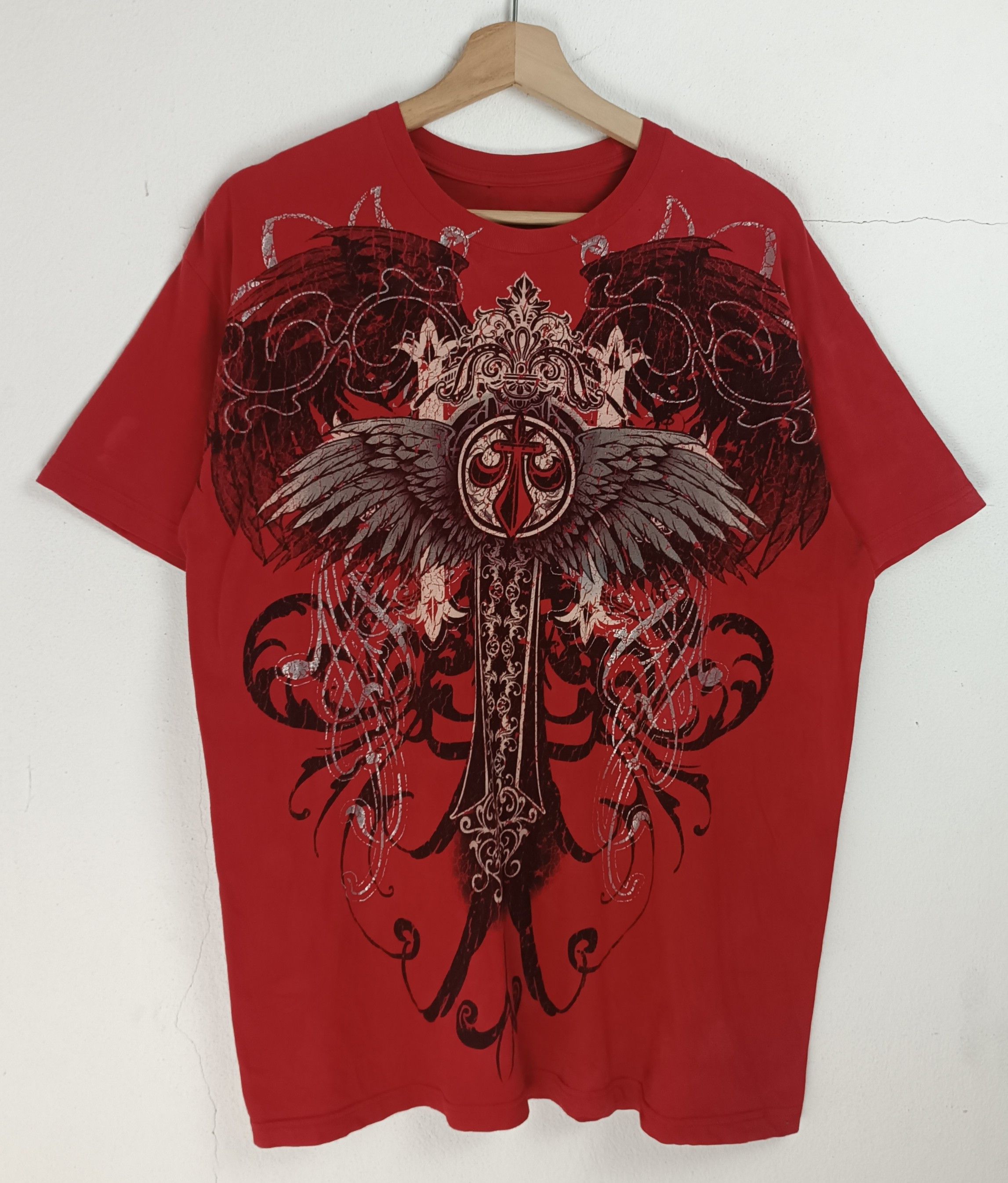 Affliction VINTAGE Y2K CHEMISTRY CROSS AFFLICTION MMA SKULL TAPOUT LGB Size US L / EU 52-54 / 3 - 3 Thumbnail