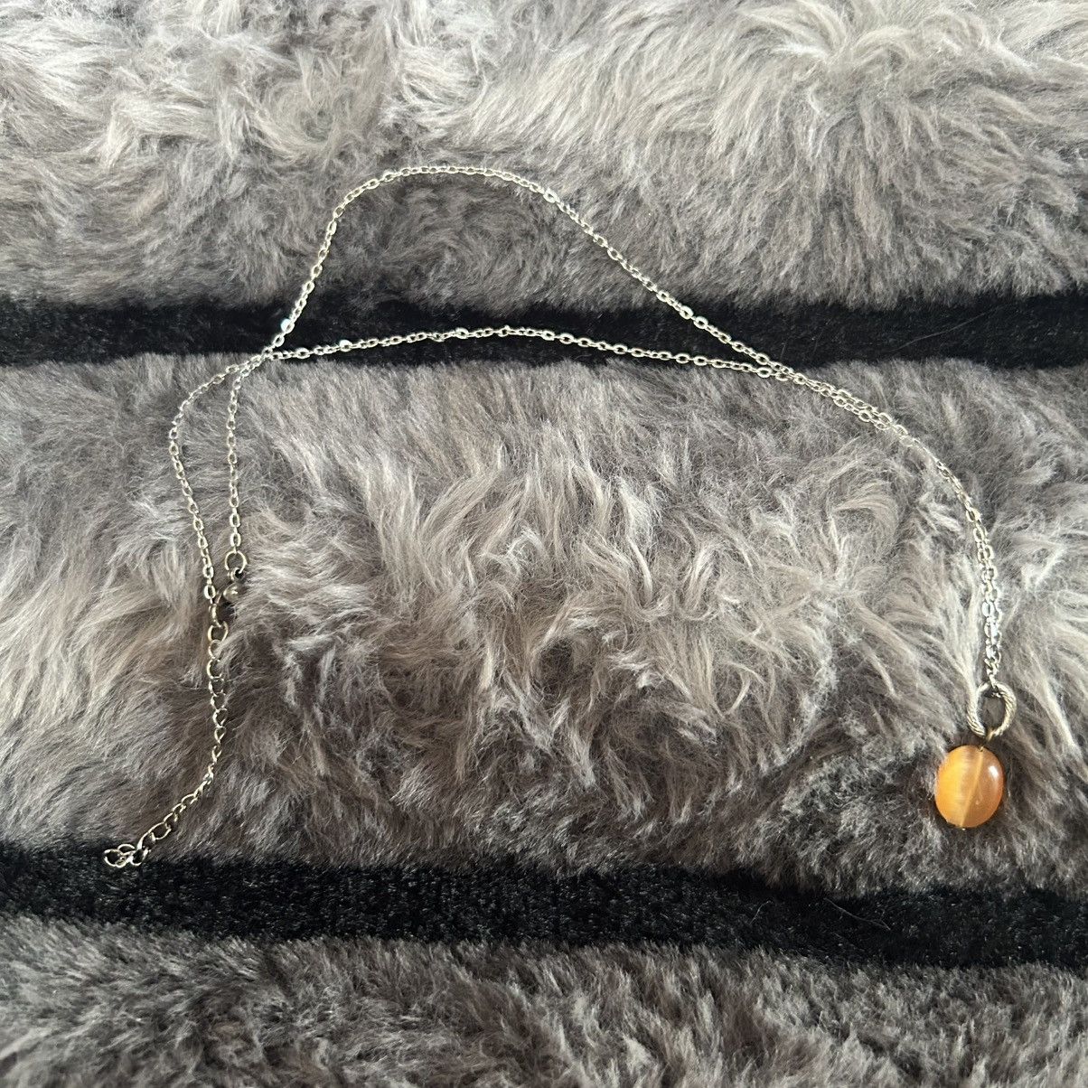 Handmade Handcrafted vintage cat eye glass pendant on chain necklace Size ONE SIZE - 7 Thumbnail