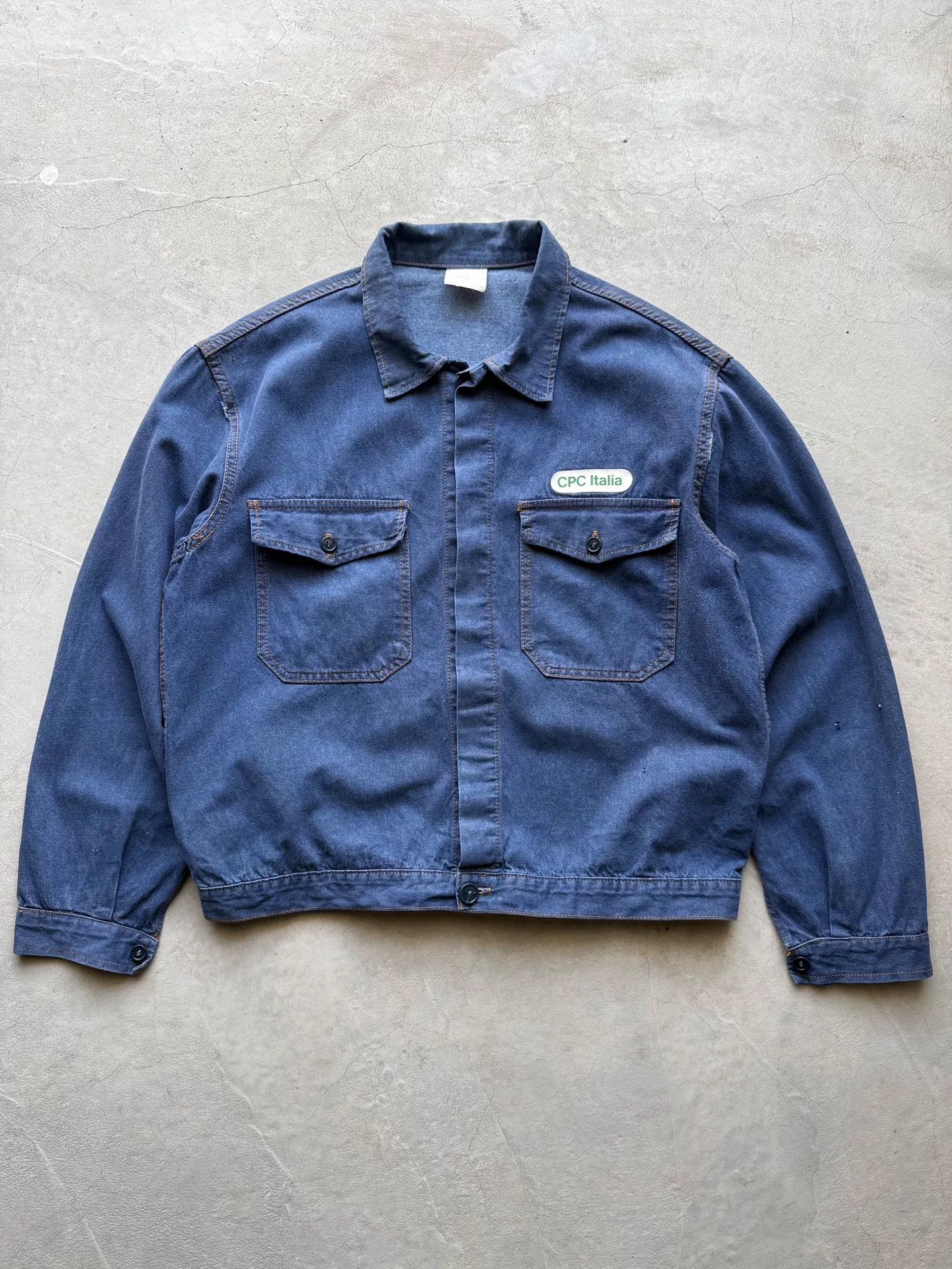 Vintage Vintage 60s Italian Denim Work Jacket Size US L / EU 52-54 / 3 - 1 Thumbnail
