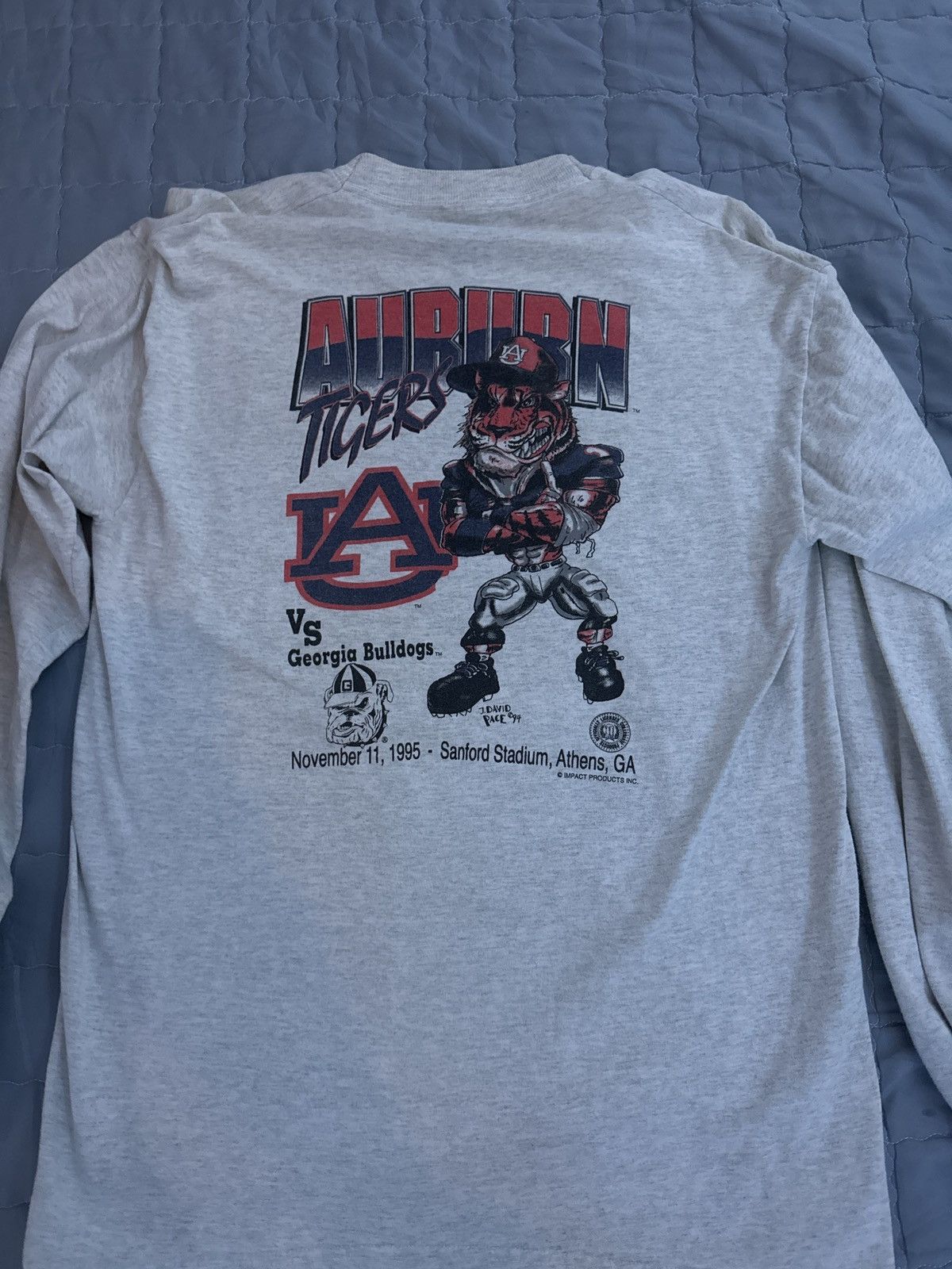 Fruit Of The Loom × NCAA × Vintage Auburn vs Georgia 1995 Matchup L/S T-Shirt Size US L / EU 52-54 / 3 - 2 Thumbnail