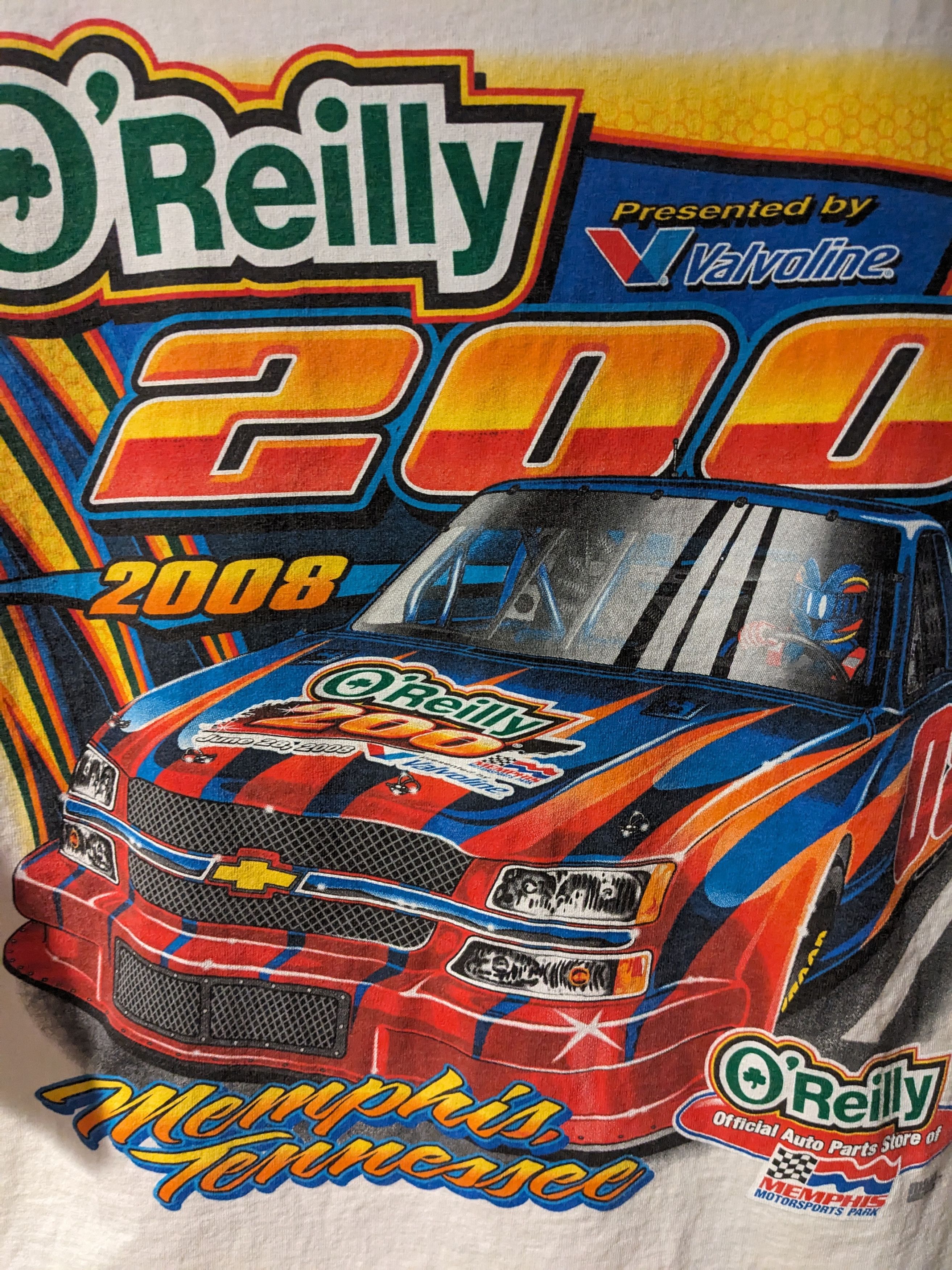 NASCAR × Vintage Vintage 2008 Nascar Racing Speedway Chevy O'Reilly T-Shirt Size US XL / EU 56 / 4 - 2 Thumbnail