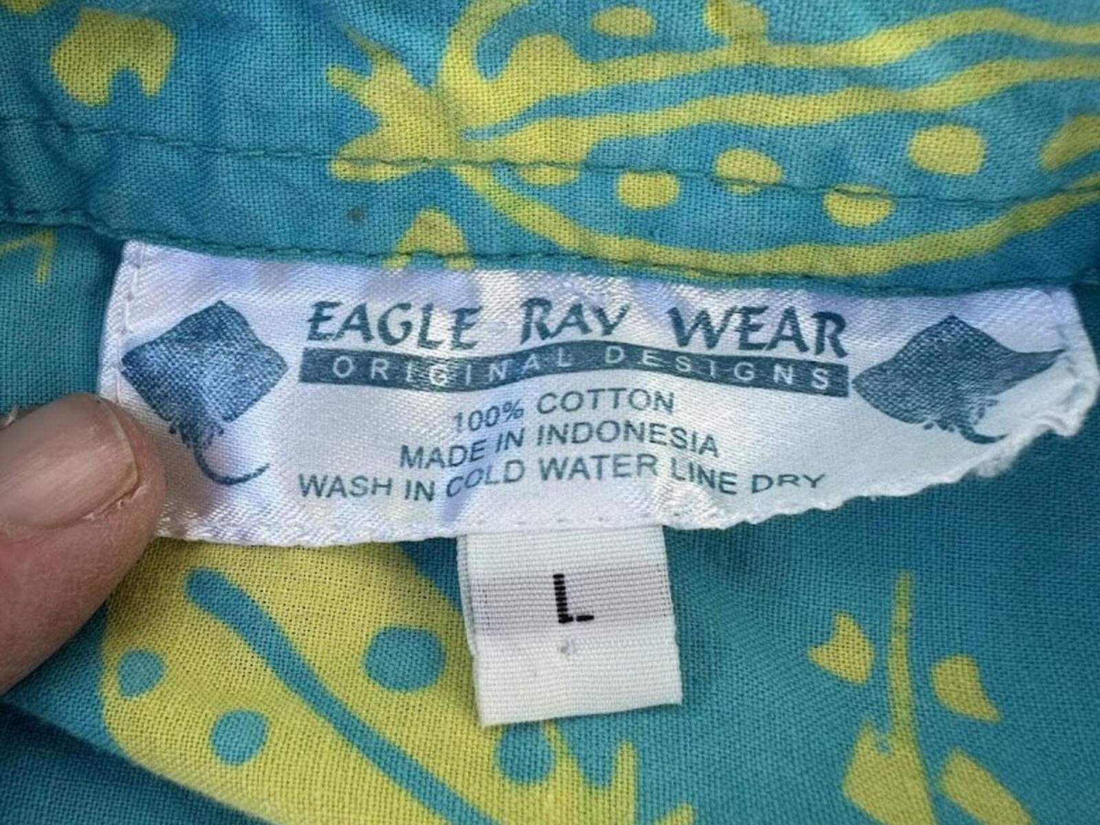 Other Eagle Ray Wear Tropical Cotton Hawaiian Shirt Size US L / EU 52-54 / 3 - 3 Thumbnail