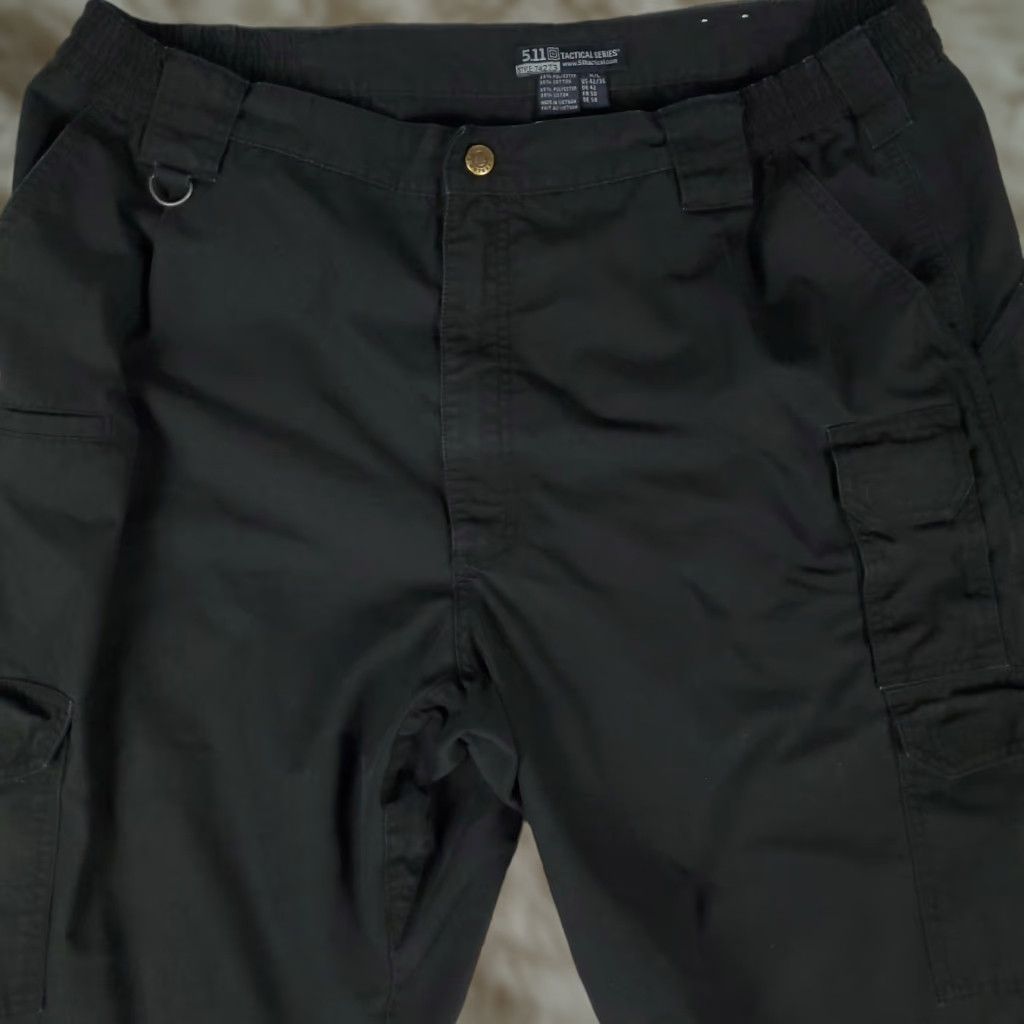Vintage 5.11 Tactical Pants Mens 42x36 Black Cargo Pocket Straight 5.11 Tactical Mens Pants 42 36 Black Cargo Military Outdoors Classic Universal Mens Size US 42 / EU 58 - 1 Thumbnail