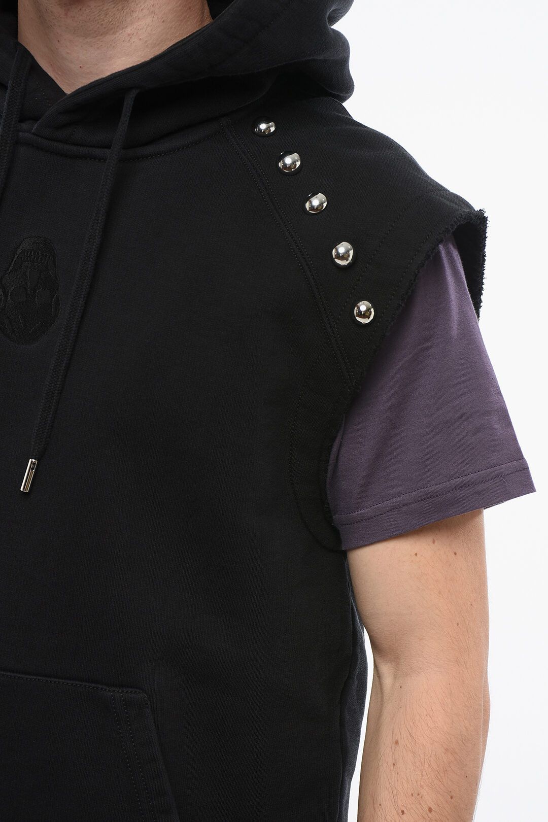 Alexander McQueen og1mm0925 Brushed Cotton Sleeveless Hoodie in Black Size US M / EU 48-50 / 2 - 3 Thumbnail