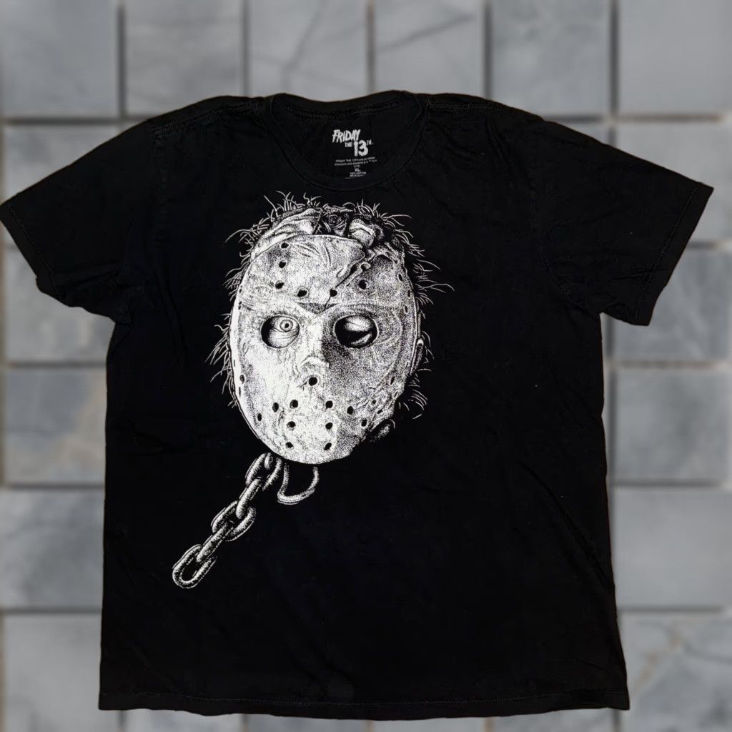 Vintage Friday The 13th T-Shirt Jason Black Out XL Men XL Black Shirt Mens Size US XL / EU 56 / 4 - 1 Thumbnail