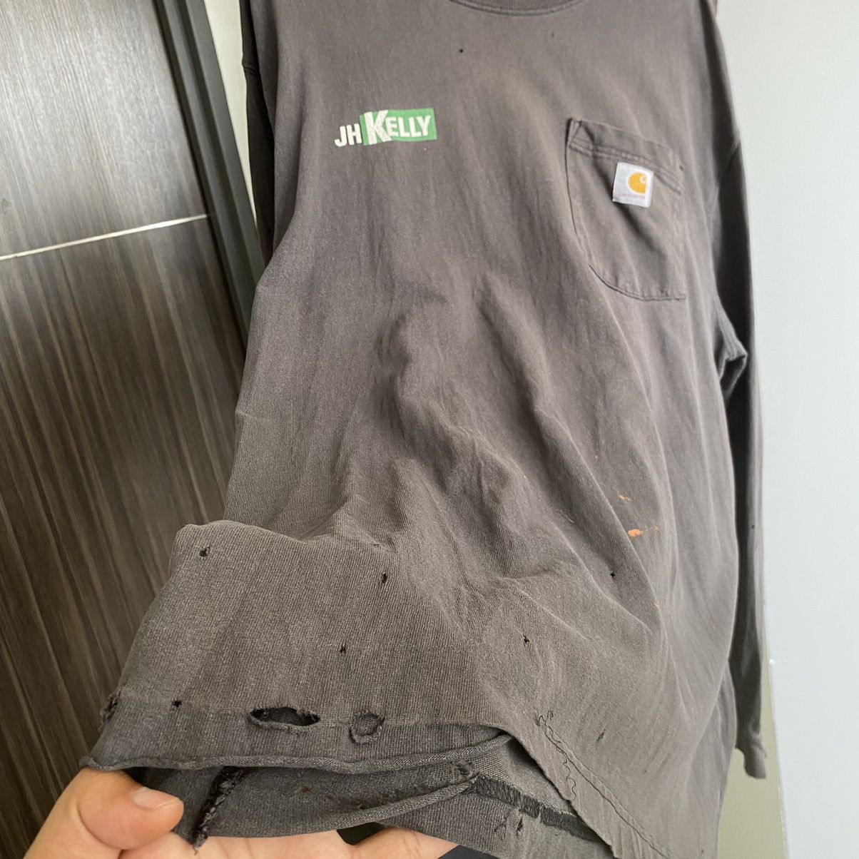 Carhartt Thrashed Faded Vintage Y2K Carhartt Pocket ERD GRUNGE L/S T Size US XL / EU 56 / 4 - 7 Thumbnail