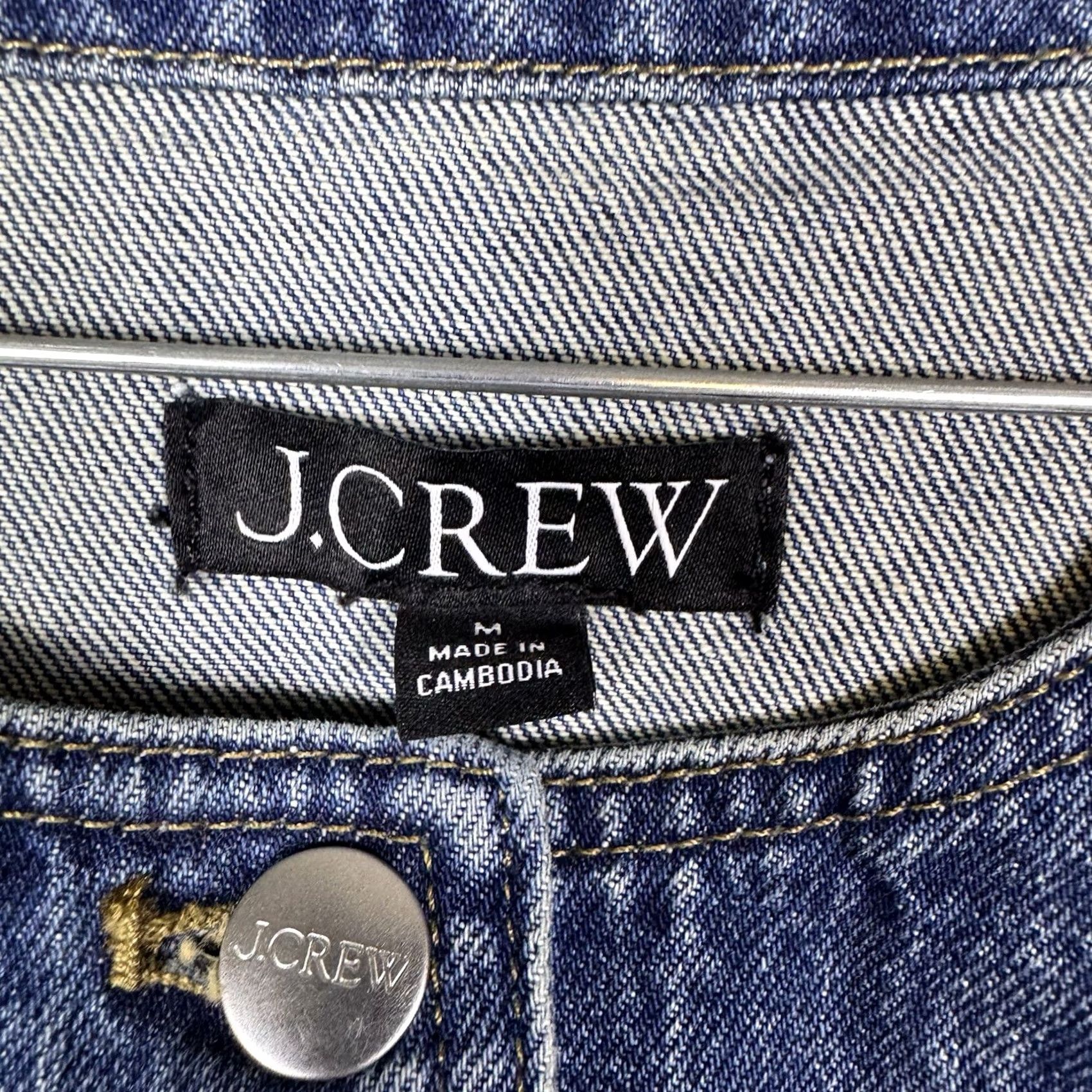 J.Crew J.Crew Denim Jacket Womens M Button Down Cropped Pleated Round Neck Short Sleeve? Size M / US 6-8 / IT 42-44 - 7 Thumbnail