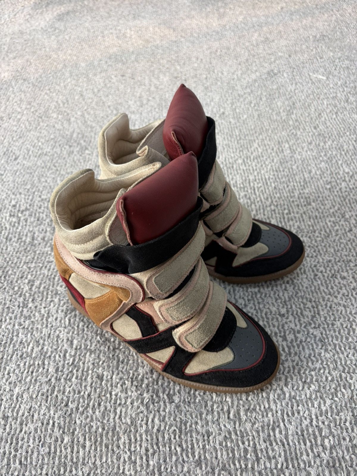 Isabel Marant Isabel Marant Multicolor Suede And Leather Wedge Sneakers Size US 7 / IT 37 - 5 Thumbnail
