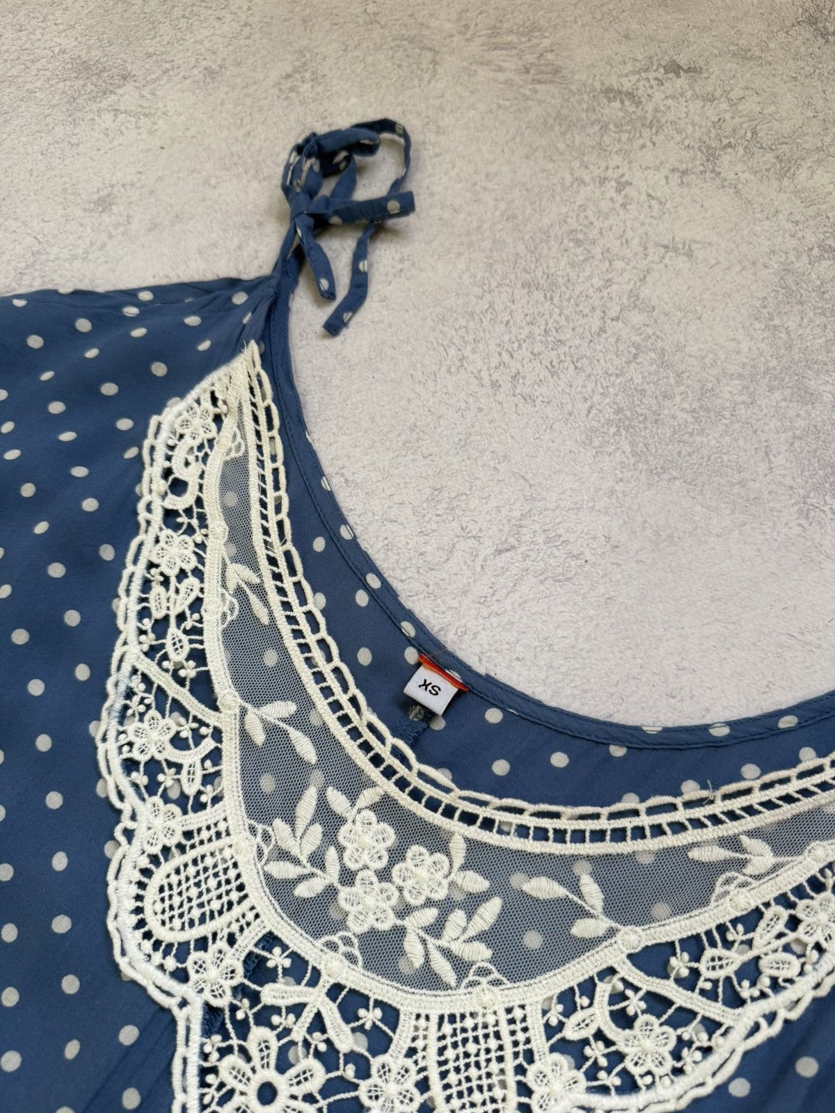 Vintage Ewa I Walla Blue Polka Dot Short Sleeve Midi Dress Size XS Size XS / US 0-2 / IT 36-38 - 16 Thumbnail