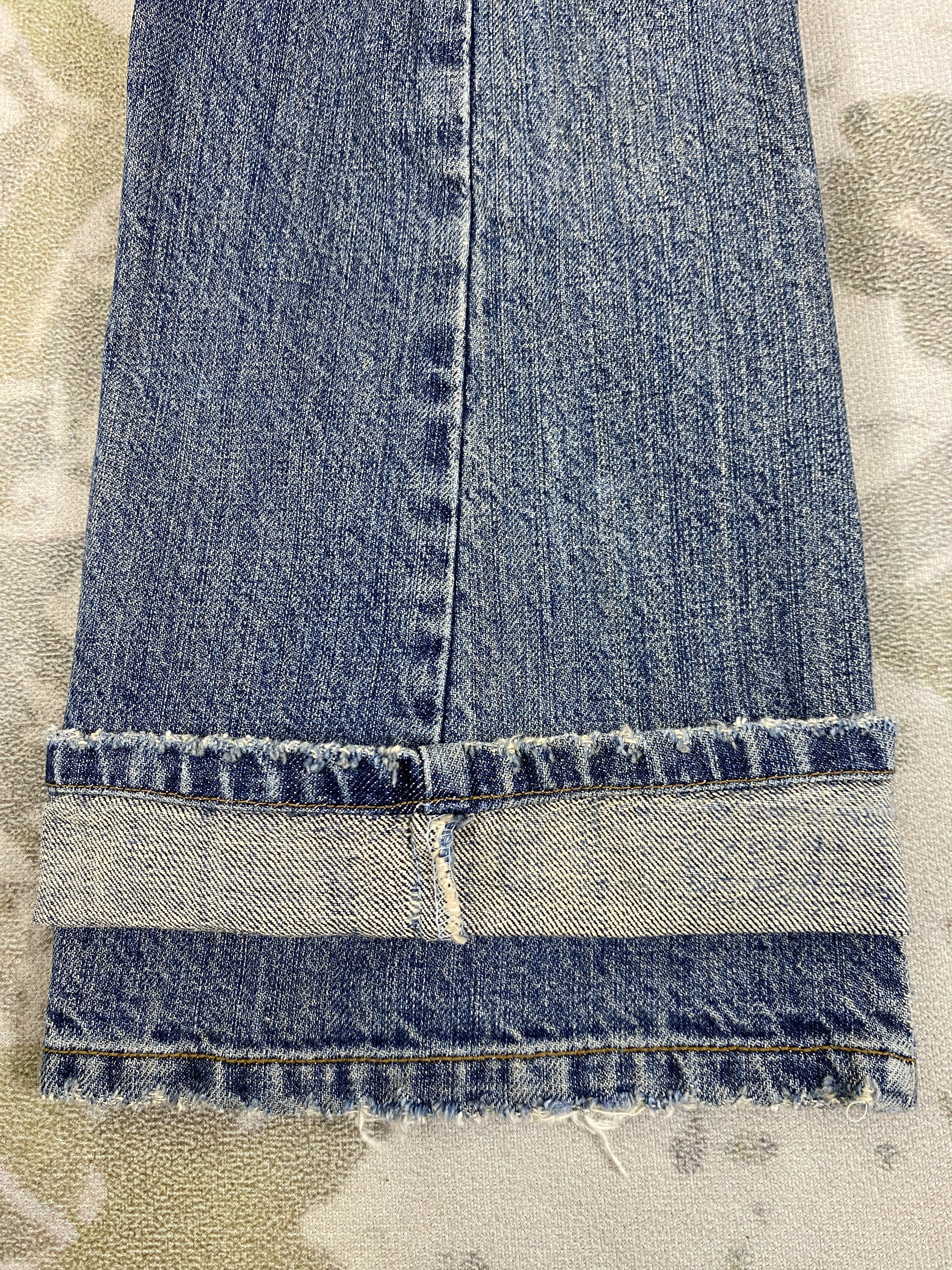 If Six Was Nine Distressed Vintage Frolic Flare Jeans 28x32 Denim- JN3655 Size 42" / US 20 - 12 Thumbnail