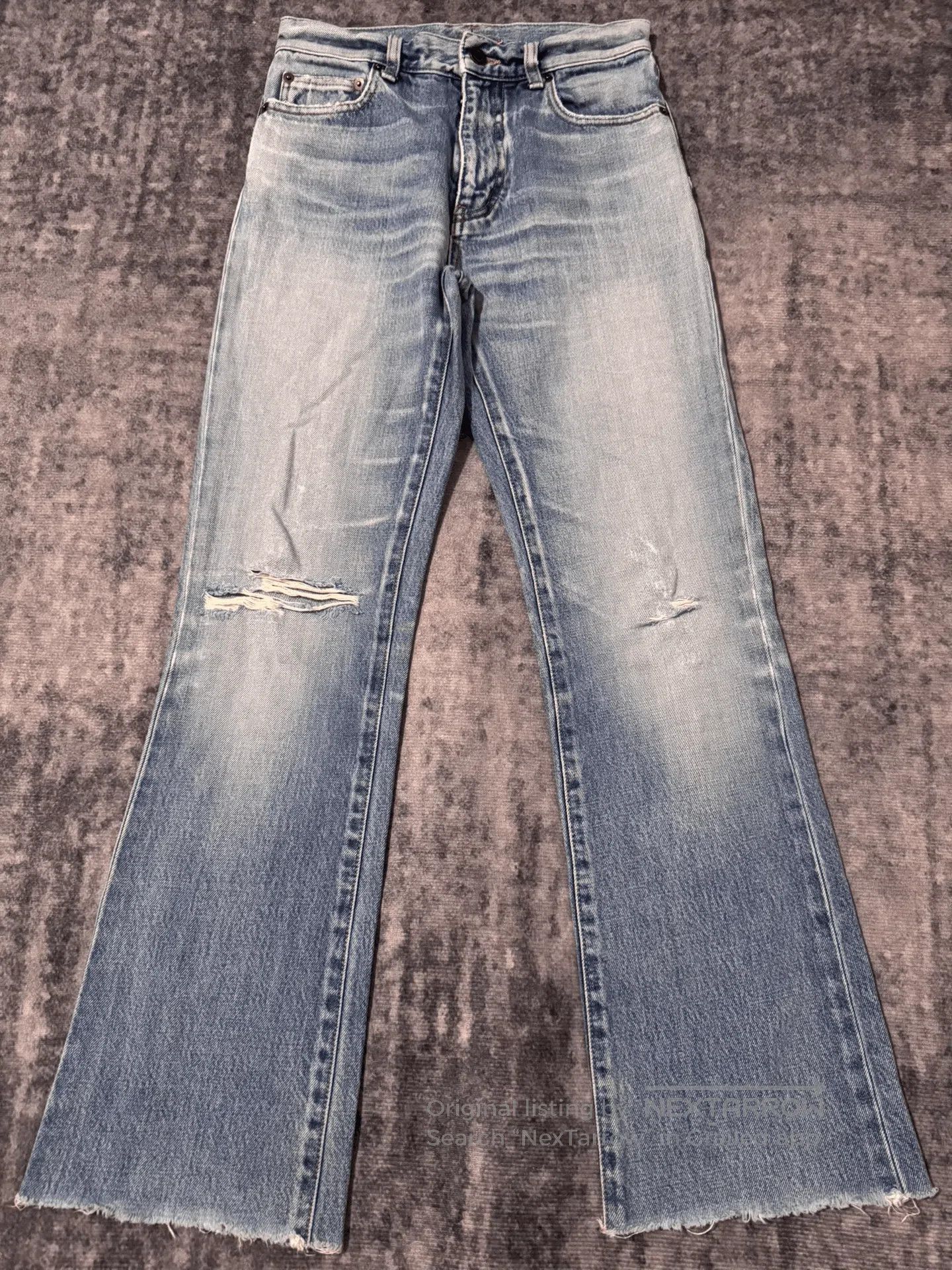 Saint Laurent Paris Saint Laurent Blue Flared Denim Pants. Size 25" / US 0 / IT 36 - 1 Thumbnail