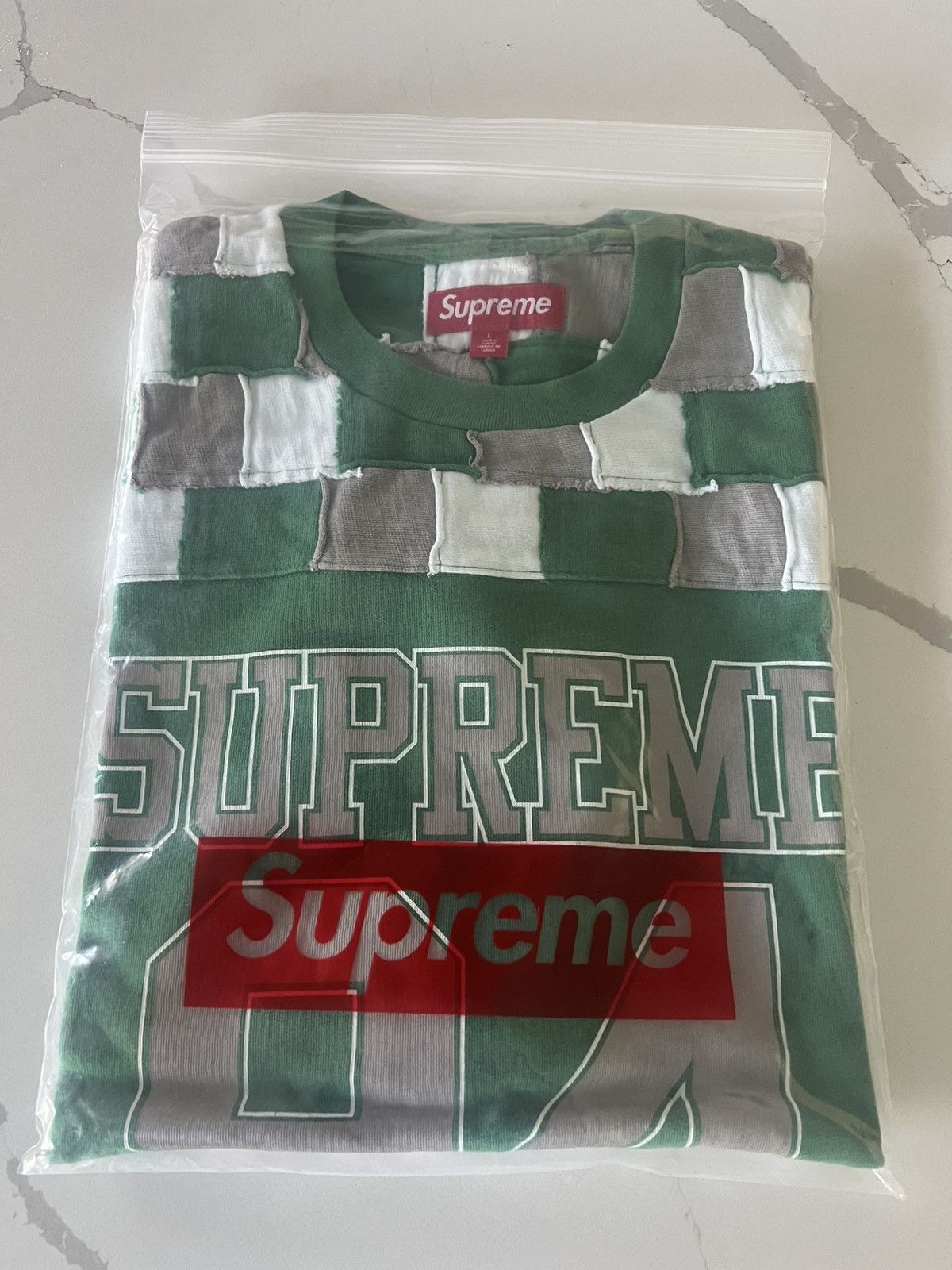 シャツ Supreme PatchworkYoke Football Top Green Supreme Patchwork Yoke Football Top Green Large