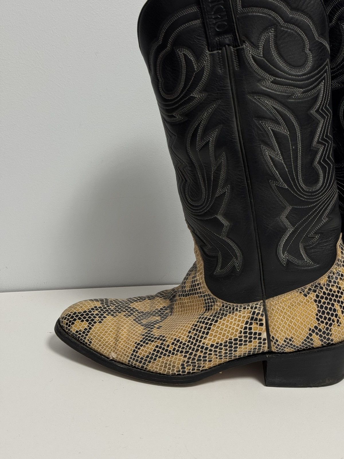 Sancho Boots Sancho leather Western Cowboy Boots Black snake size 45 Size US 11 / EU 44 - 4 Thumbnail