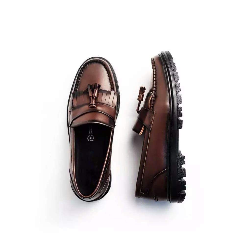 Designer × Ivy Crew × Simple Shoes Windsor Brown Chunky Leather Loafer Size US 10 / EU 43 - 3 Thumbnail