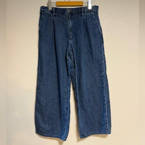 Uniqlo Uniqlo Wide-Leg Jeans Blue Lyocell Blend M (28–29” Waist) Size 28" / US 6 / IT 42 - 2 Thumbnail