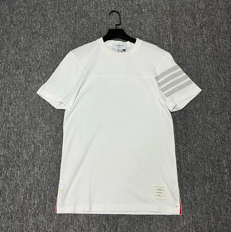 Thom Browne Thom Browne White Cotton Men's T-Shirt 0089 Size US M / EU 48-50 / 2 - 1 Thumbnail