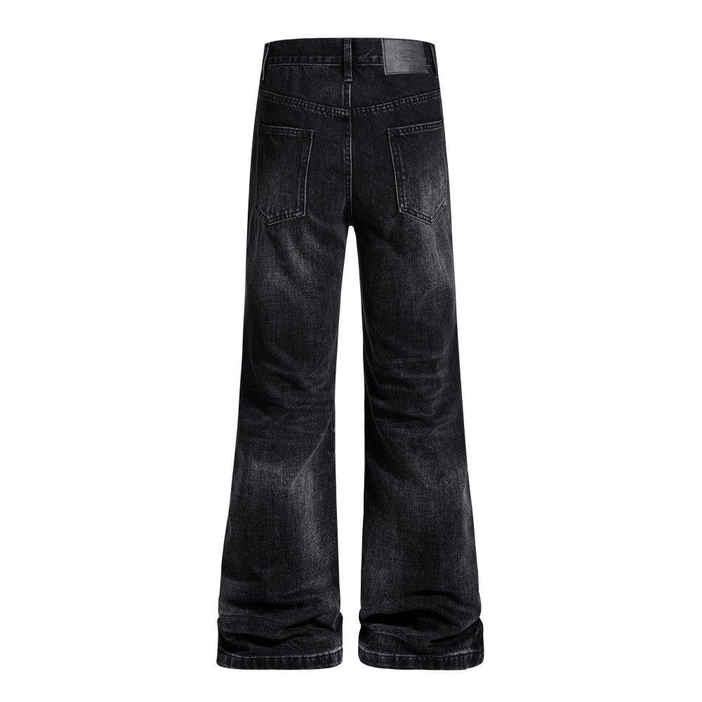 Jean Hippie washed men's street distressed loose flared jeans Size US 32 / EU 48 - 2 Thumbnail