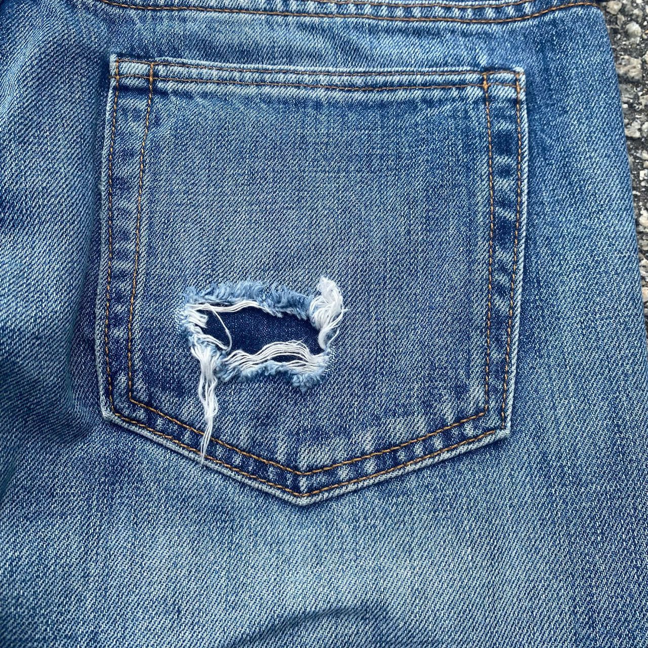If Six Was Nine Vintage Gap 1969 Slim Distressed Denim Size US 33 - 14 Thumbnail