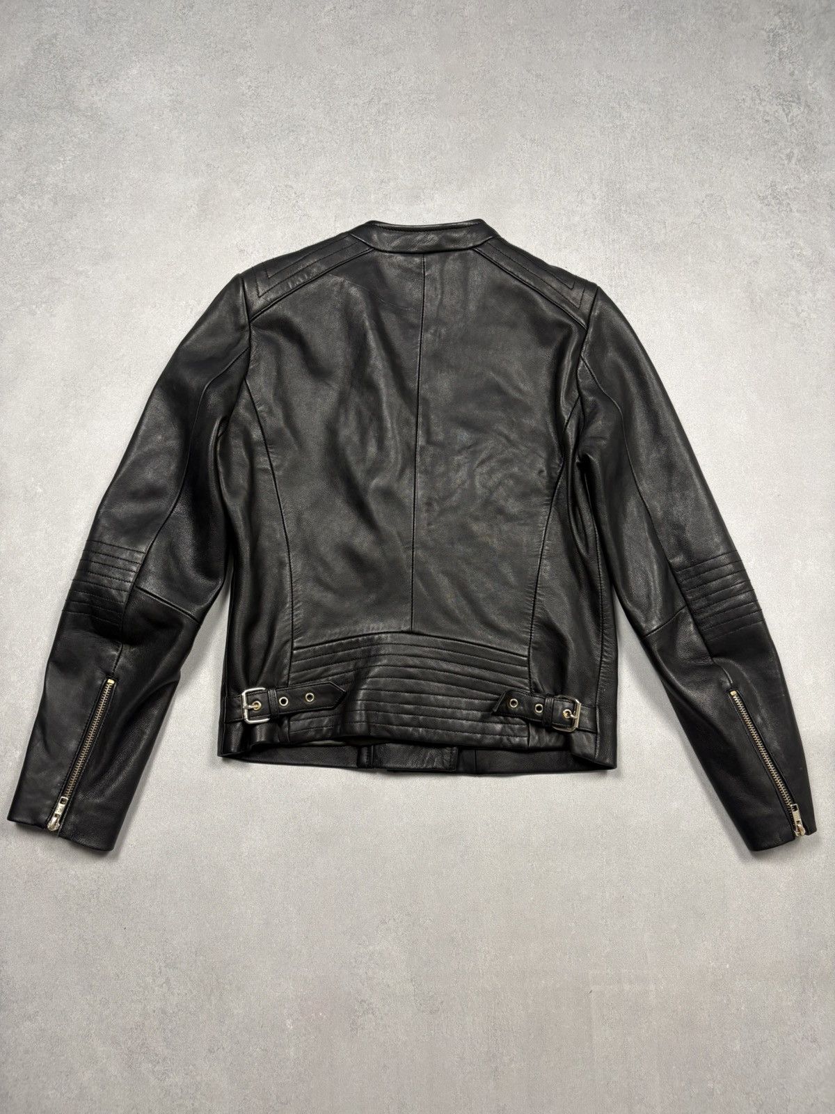 Reiss Reiss Black Leather Biker Jacket Moto Zip Jacket Sizq US 6 Size M / US 6-8 / IT 42-44 - 2 Thumbnail