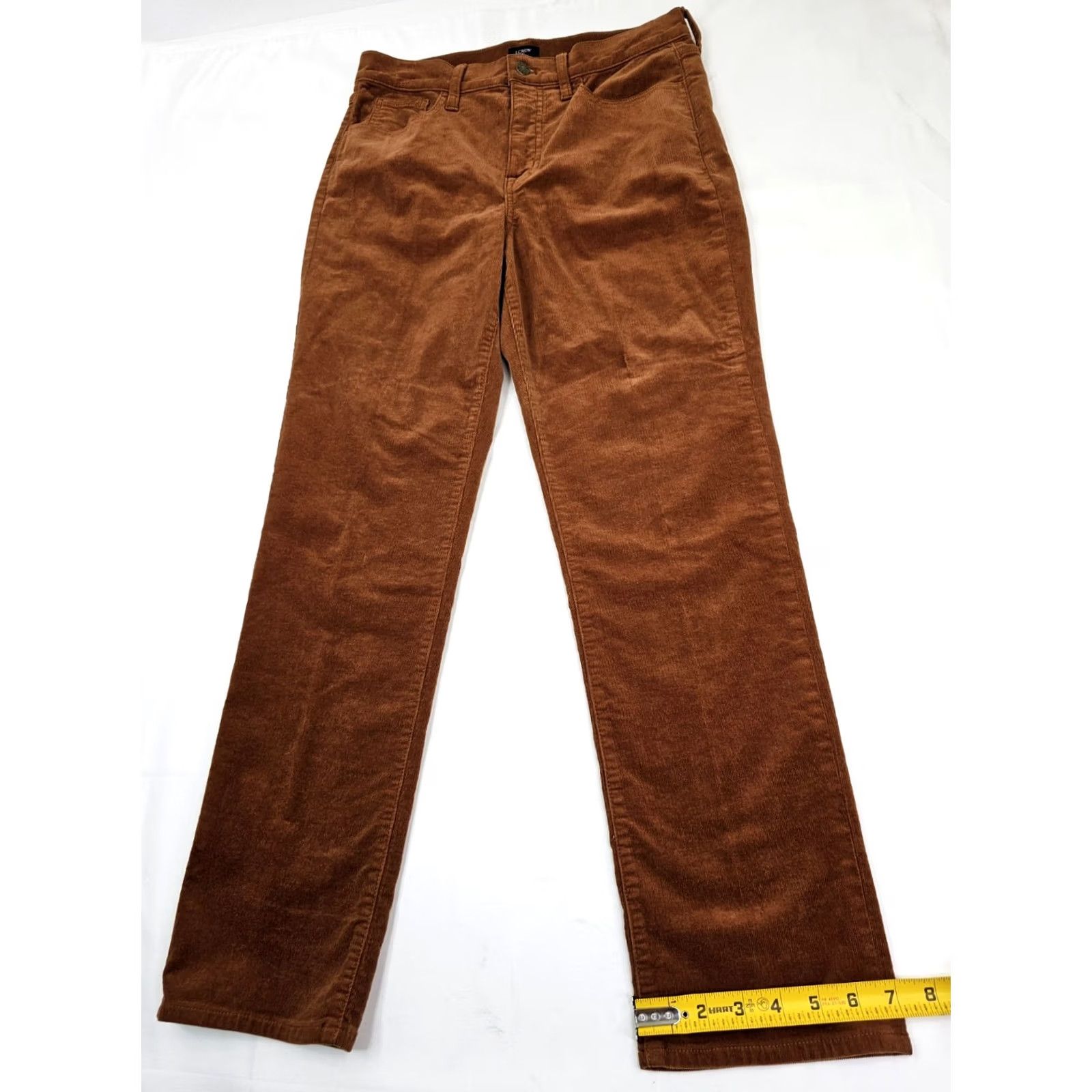 J.Crew J.CREW Full Length Corduroy Pants Women 30x28 Burnt Orange Straight Leg, 29 (Fits 30x28) BT Orange Womens Pants Size 30" / US 8 / IT 44 - 2 Thumbnail