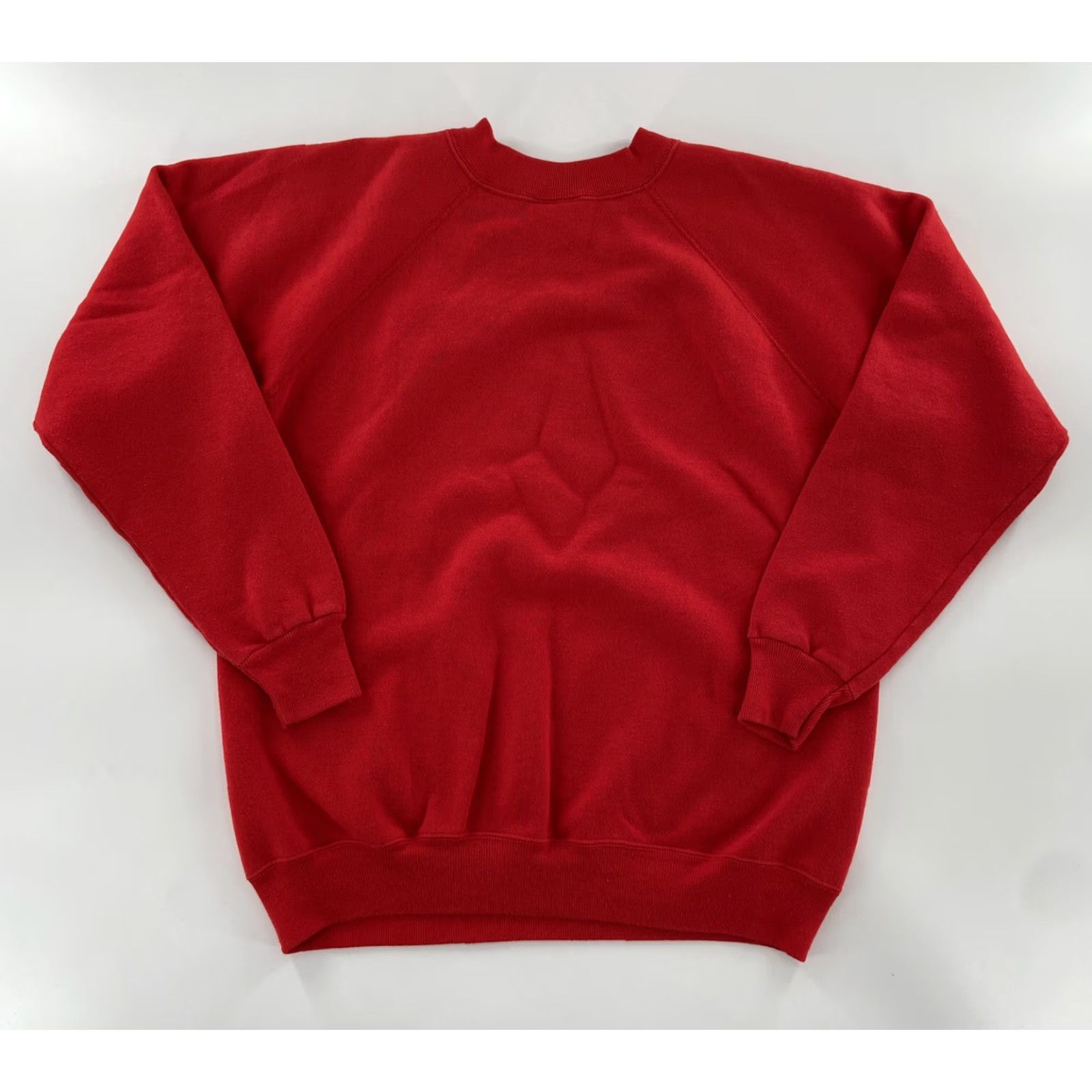 Hanes VINTAGE Hanes Sweater Adult Large Red Essential Blank Pullover Crewneck Mens L 90s Sweatshirt Pullover Crew Neck Cotton Blend Fleece Knit Shirt Size US L / EU 52-54 / 3 - 3 Thumbnail
