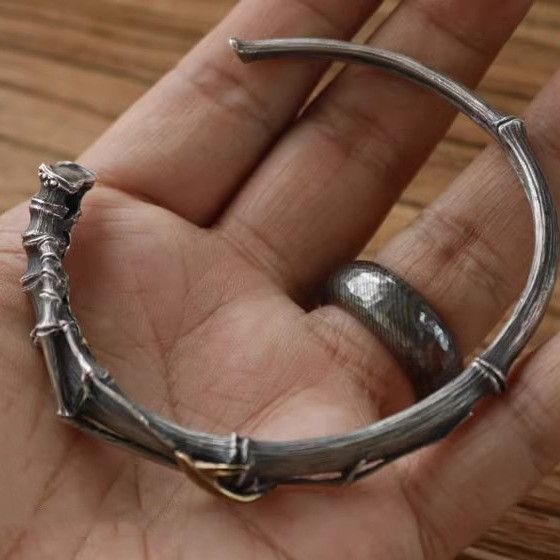 Handmade × Jewelry Handmade Retro Brass Bamboo Bracelet Size ONE SIZE - 5 Thumbnail
