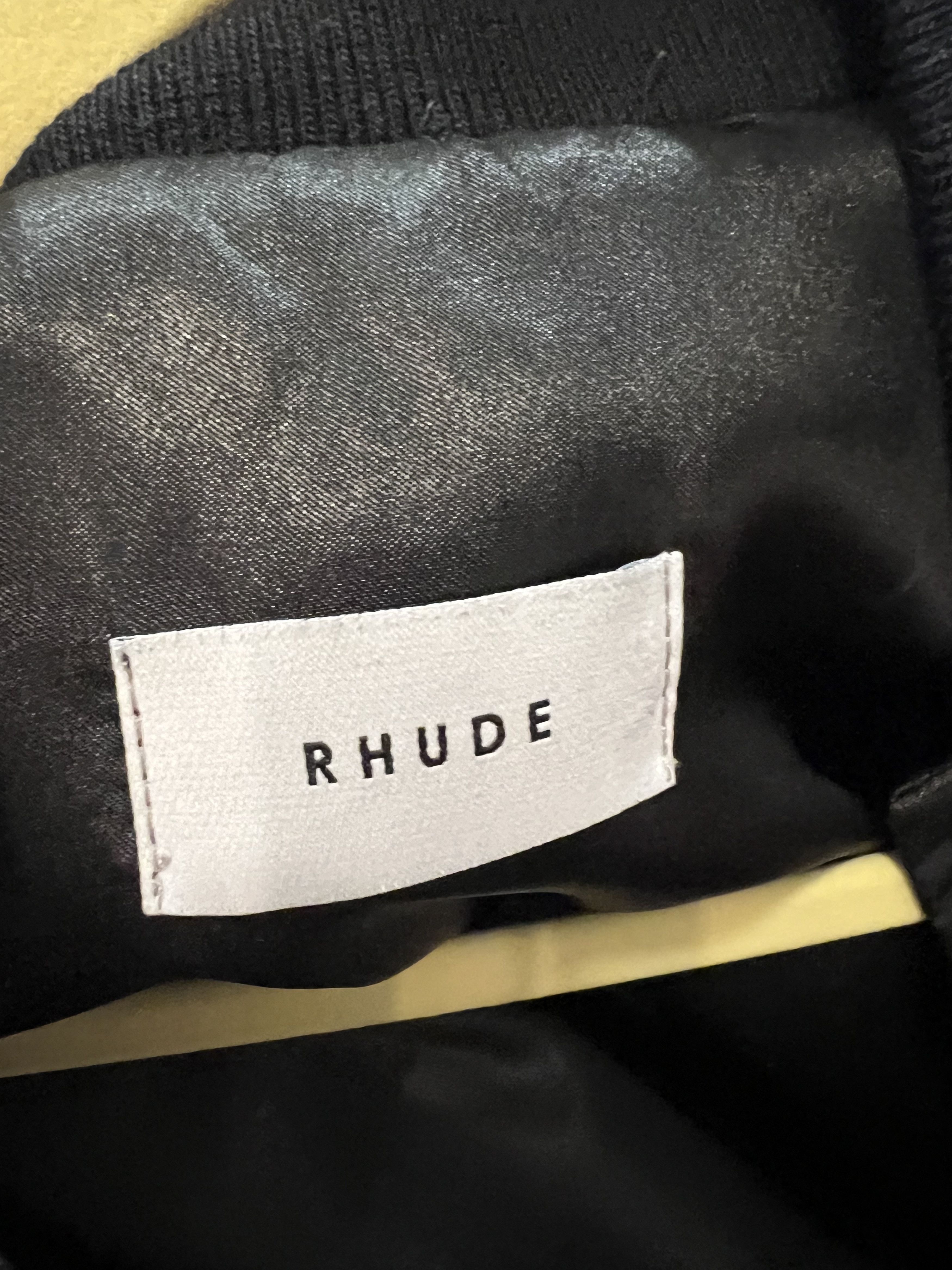 Rhude Black Glittering Stripes Traxedo Bomber Jacket Size US S / EU 44-46 / 1 - 2 Thumbnail