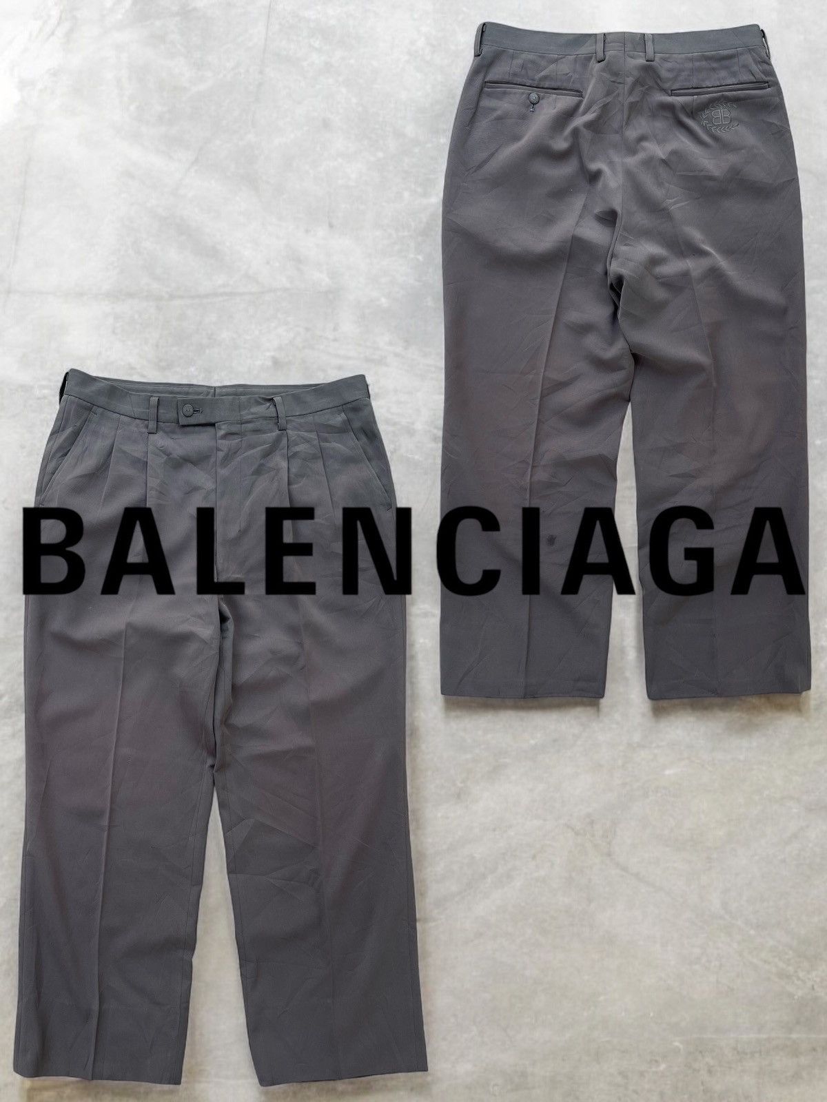 Balenciaga × Vintage 🔥Vintage Balenciaga 'BB' Logo Business Pants Size US 34 / EU 50 - 1 Thumbnail