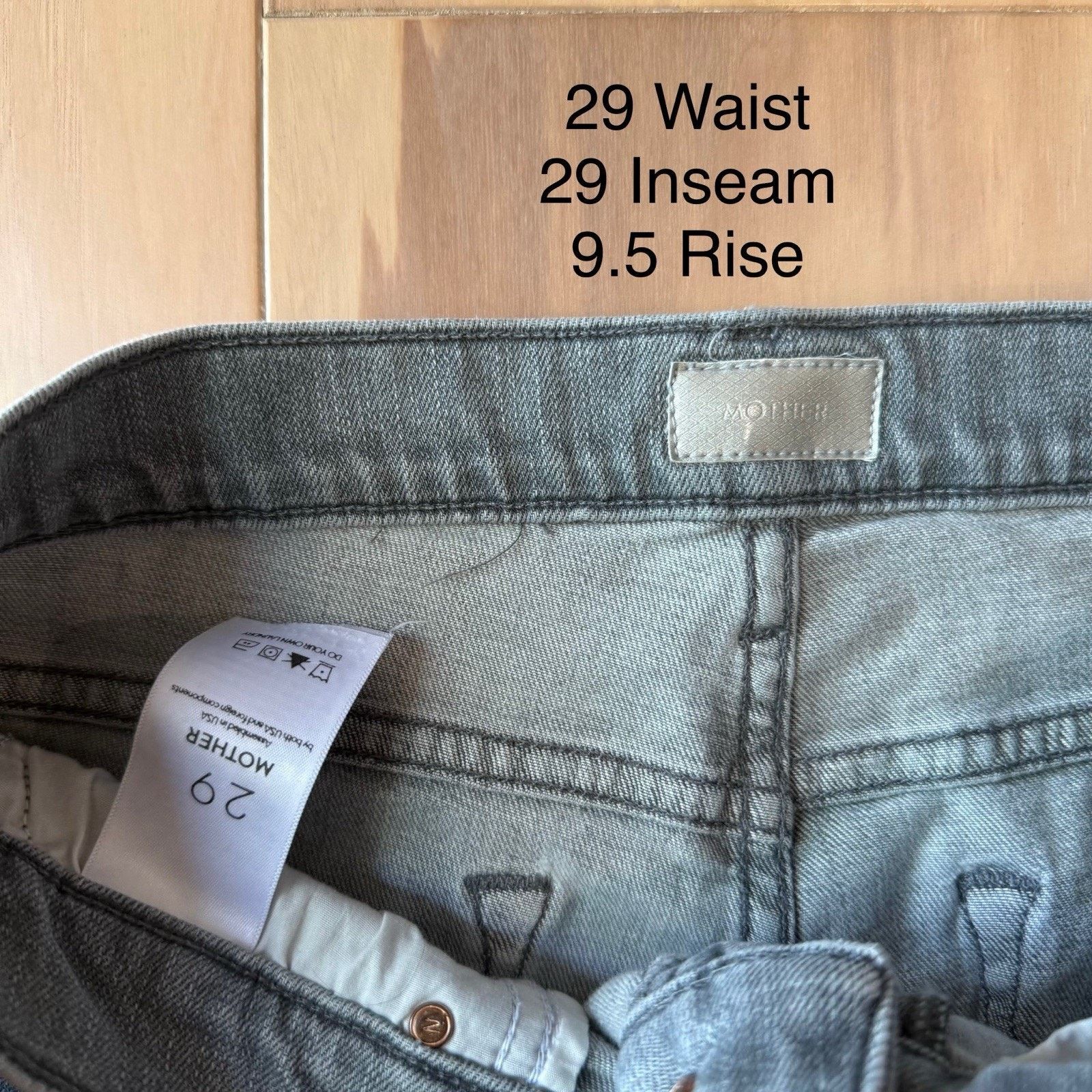 MOTHER Mother Looker Jeans Women's 29 Gray Distressed Boho Party Size 29" - 5 Thumbnail