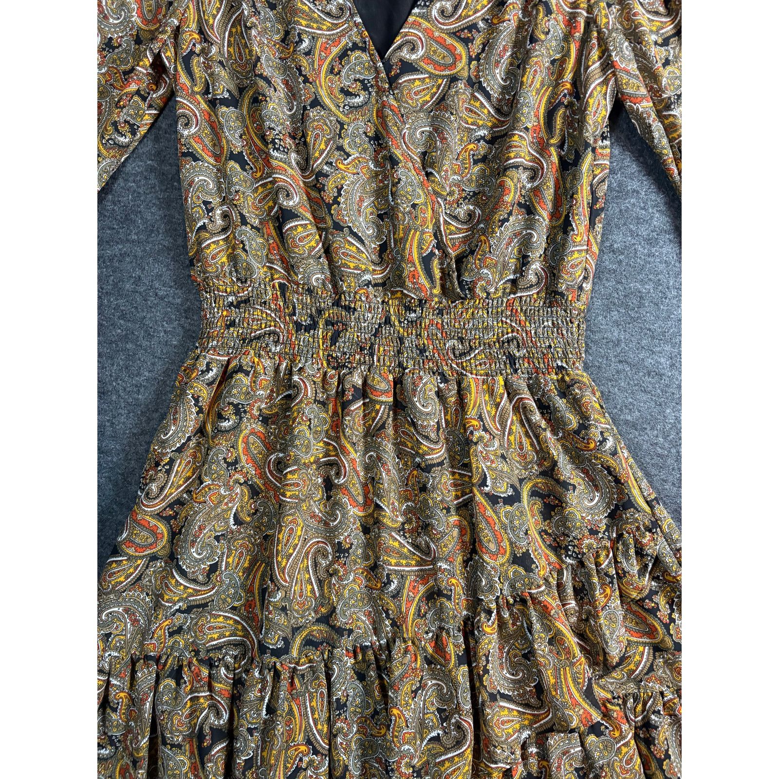 Michael Kors Michael Kors Paisley Ruffle Mini Dress M Smocked Waist 0456 Size M / US 6-8 / IT 42-44 - 6 Thumbnail