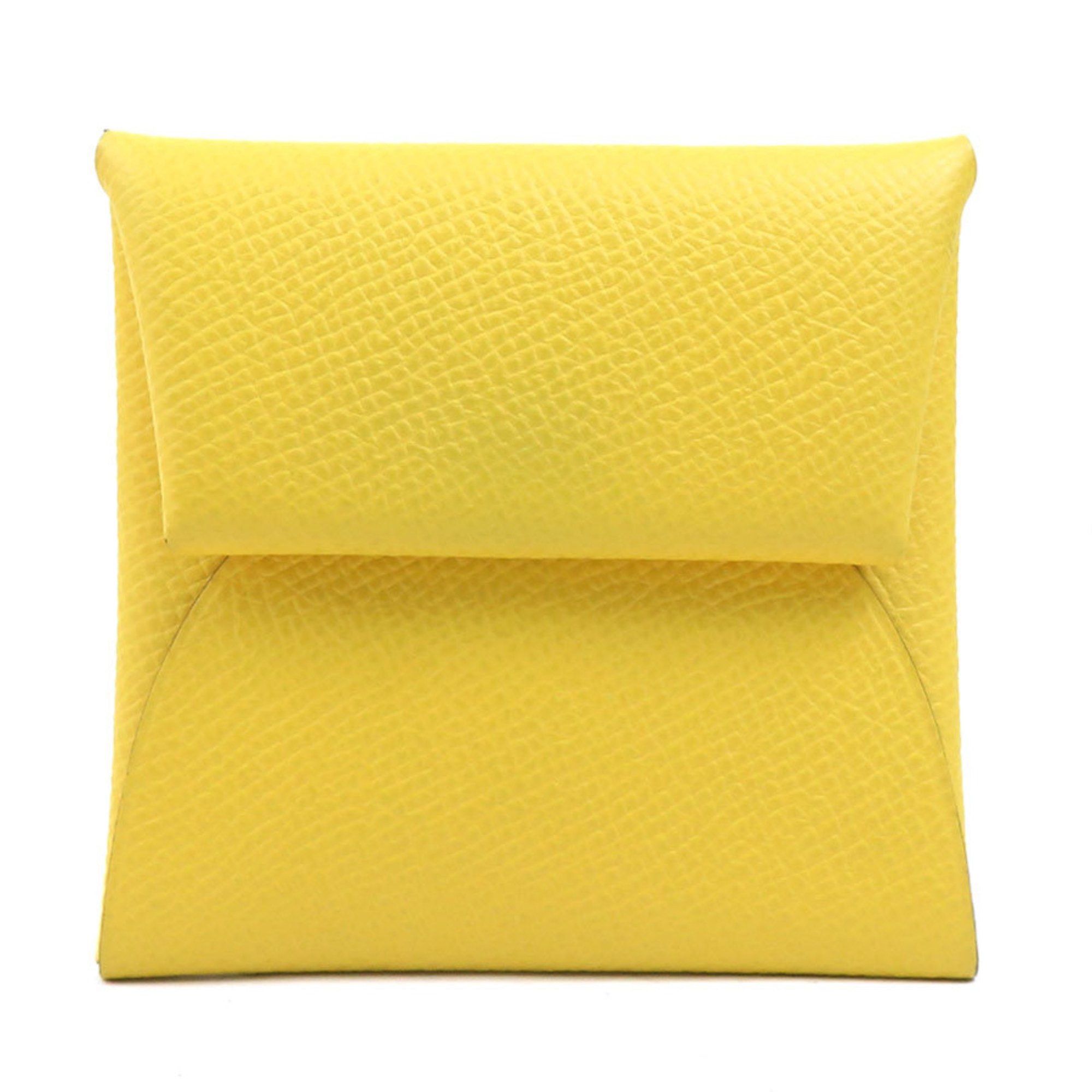 Hermes Hermes Hermès Bastia Leather Wallet/Coin Case, Yellow, Men's/Women's, e60758g Size ONE SIZE - 1 Thumbnail