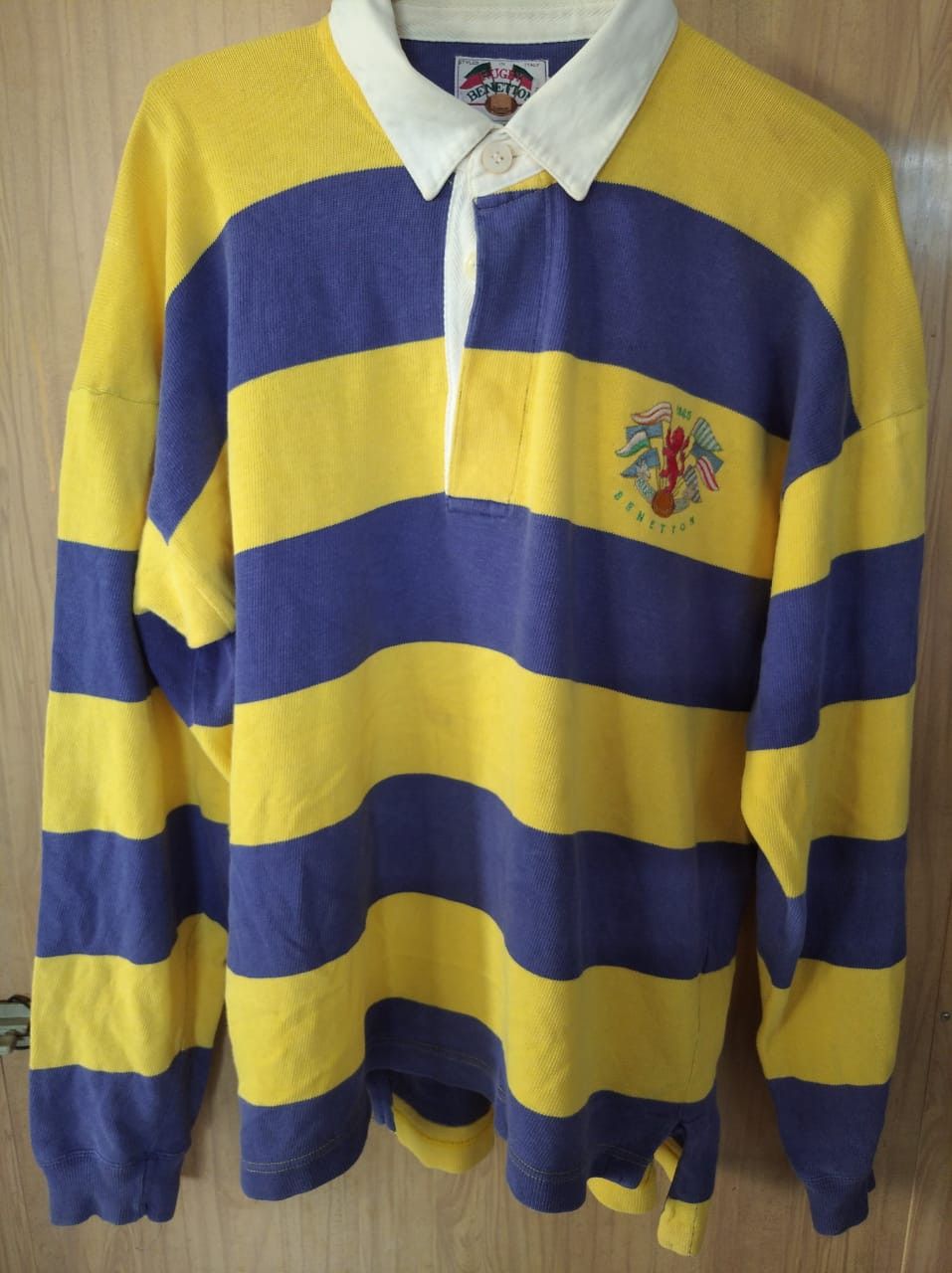 Benetton Vintage benetton rugby stripes polo shirt Size US L / EU 52-54 / 3 - 1 Thumbnail
