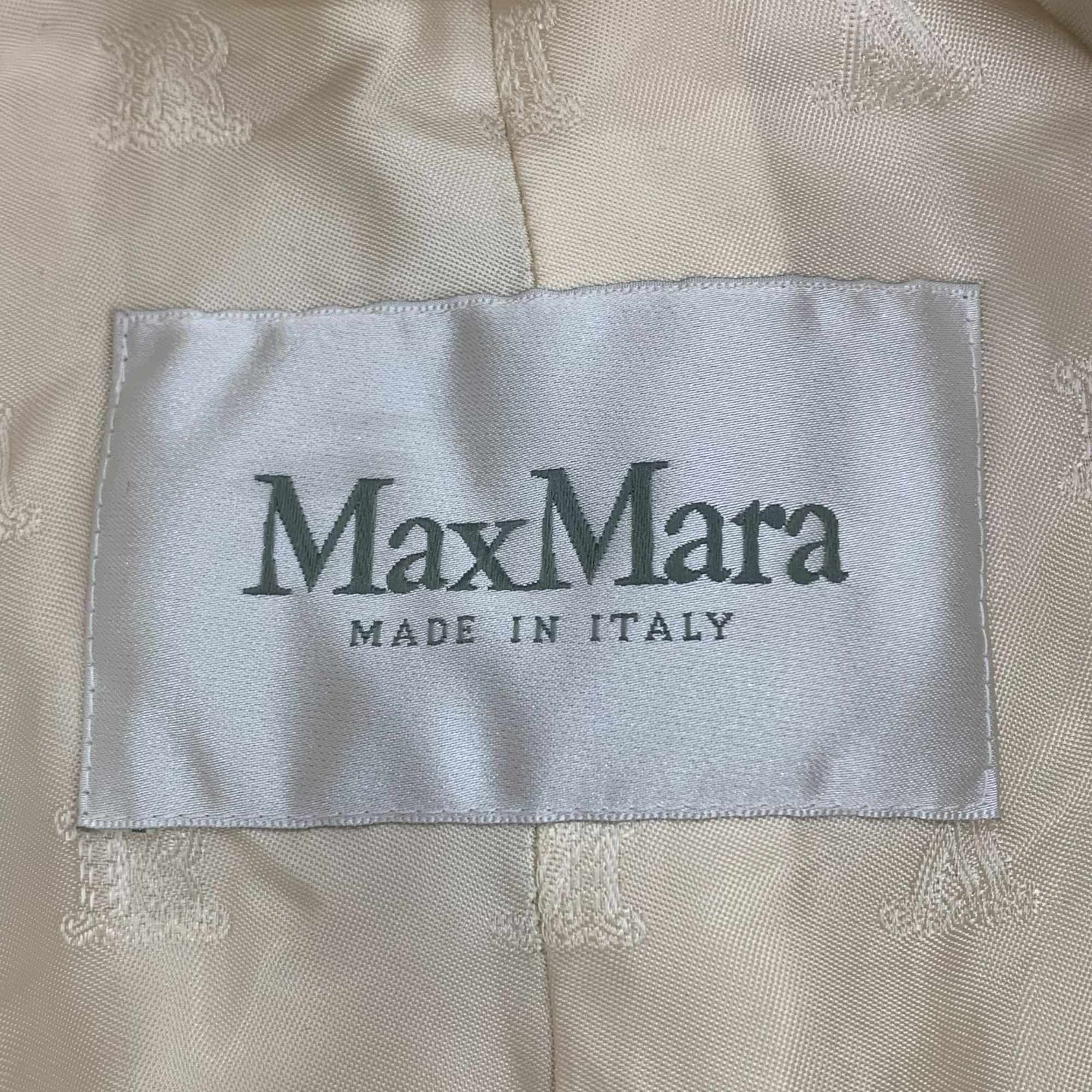 Max Mara Max Mara Womens Cream Double-Breasted Alpaca & Wool Blend Co Size XS / US 0-2 / IT 36-38 - 5 Thumbnail