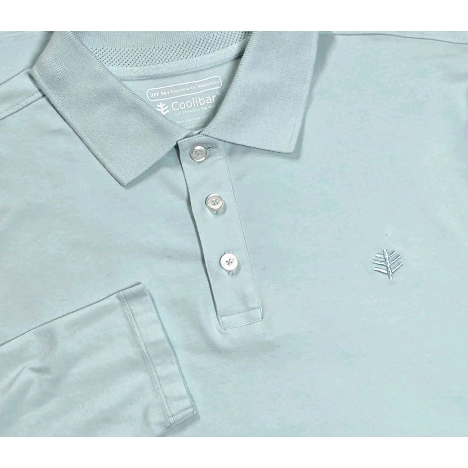 Vintage Coolibar Polo Shirt Mens L Mint Green Long Sleeve UPF 50 Outdoor Polo Mens L Green Size US L / EU 52-54 / 3 - 2 Thumbnail