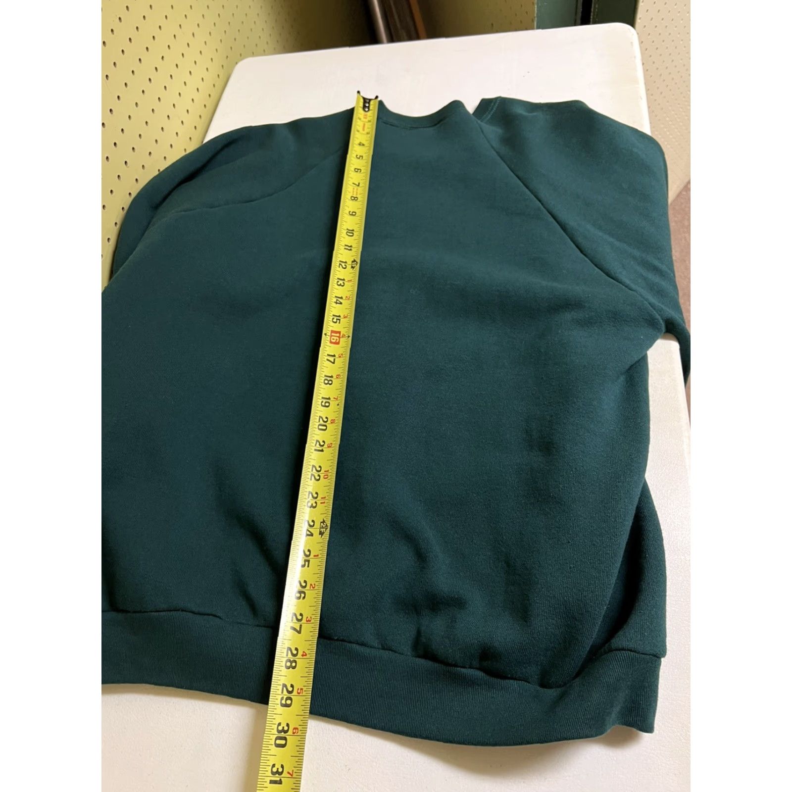 Fruit Of The Loom VINTAGE Fruit of the Loom Sweater Mens XL Green Crew Neck Pullover Sweatshirt Blank 80s Knit Cotton Blend Polyester Blend Regular Men Size US XL / EU 56 / 4 - 4 Thumbnail