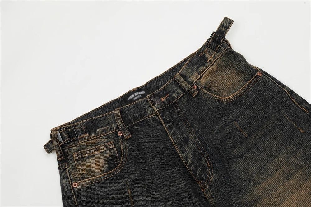 Japanese Brand × Jean Men's oversize distressed straight-leg loose washed jeans Size US 32 / EU 48 - 3 Thumbnail