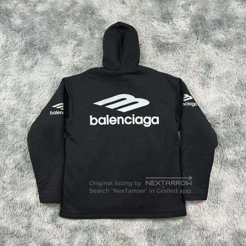 Balenciaga Balenciaga Reflective Logo Fleece Hoodie. Size US M / EU 48-50 / 2 - 2 Thumbnail