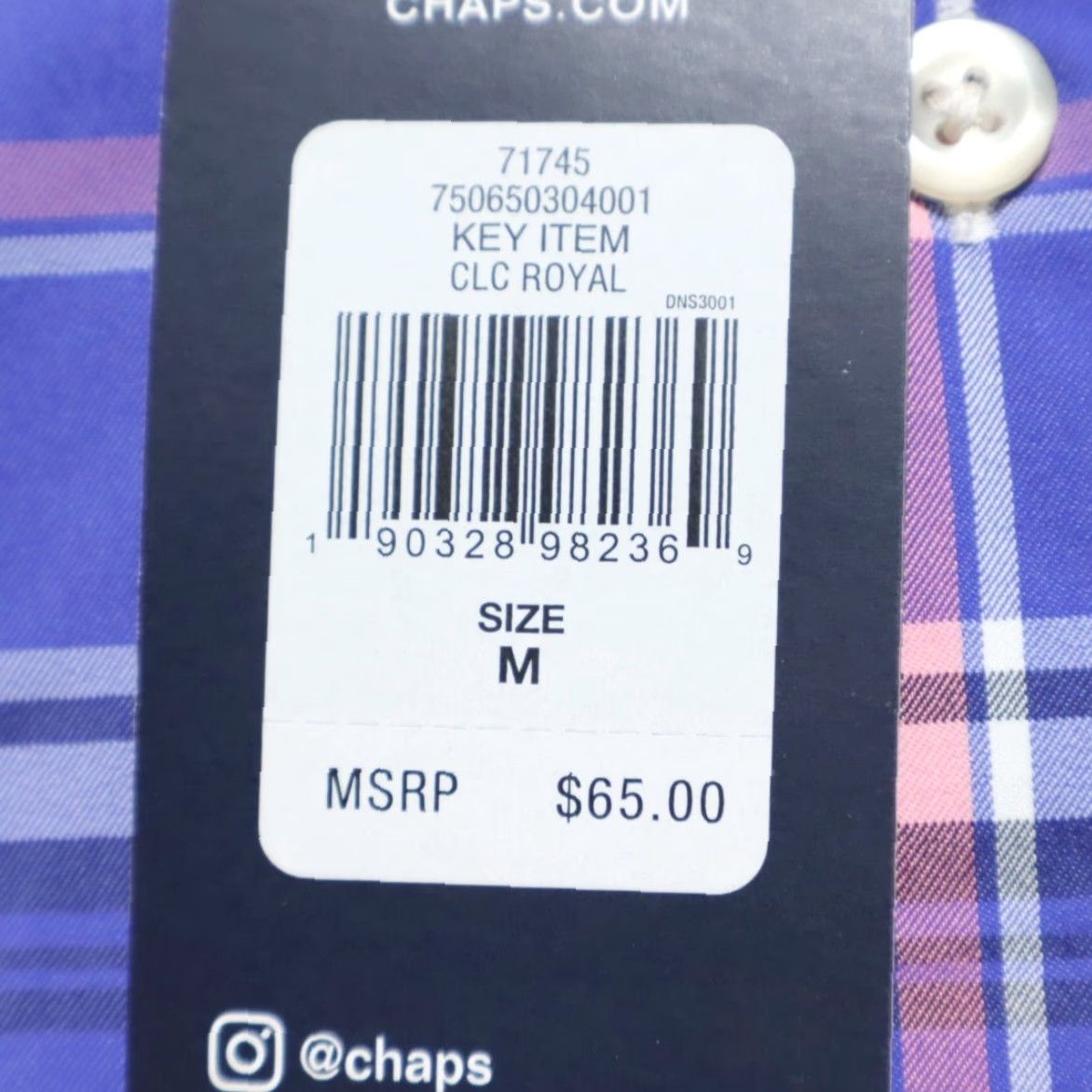 Chaps Chaps Shirt Indigo Plaid Nylon Performance Stretch Long Sleeve Button Down Men's M Size US M / EU 48-50 / 2 - 7 Thumbnail