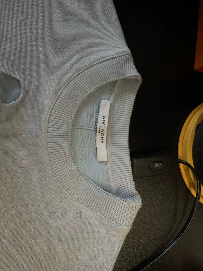 Givenchy Givenchy Big Destruction Hoodie Dusty Blue Size US XS / EU 42 / 0 - 8 Thumbnail