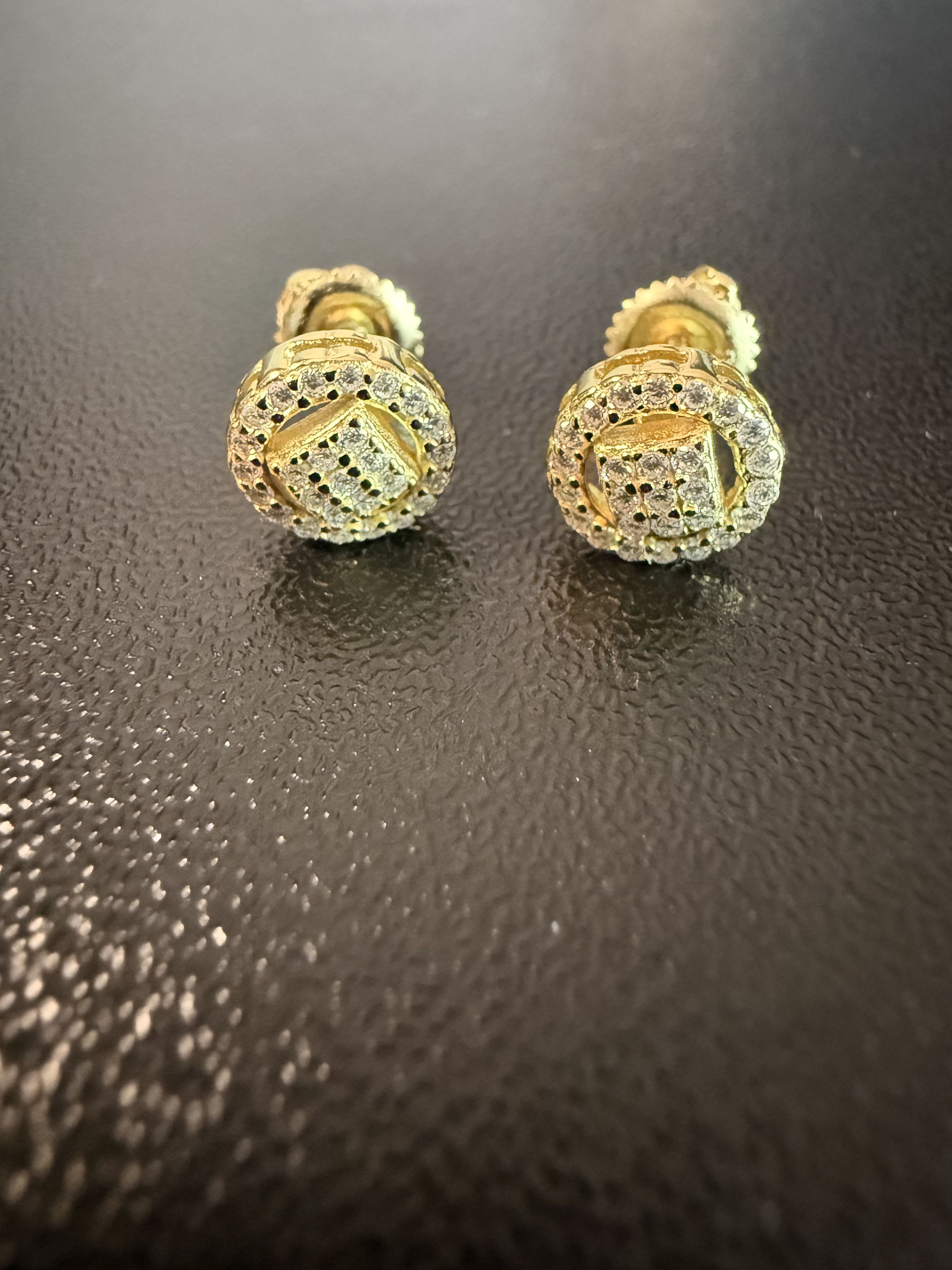 Other Square Cluster Center Moissanite Gold Plated 925s earrings Size ONE SIZE - 3 Thumbnail