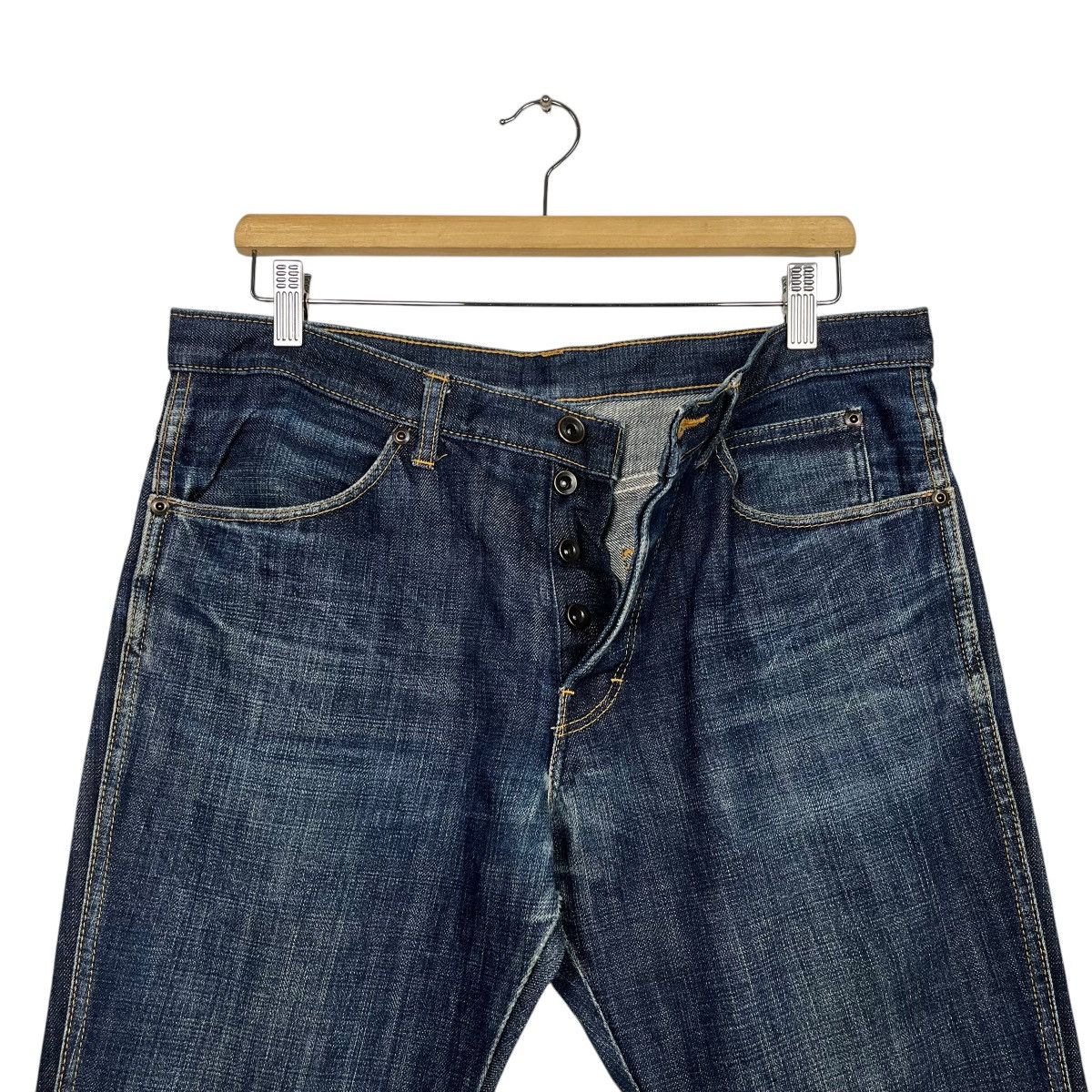 20471120 Vintage Stiff Denim Jeans Size 34" / US 12 / IT 48 - 14 Thumbnail