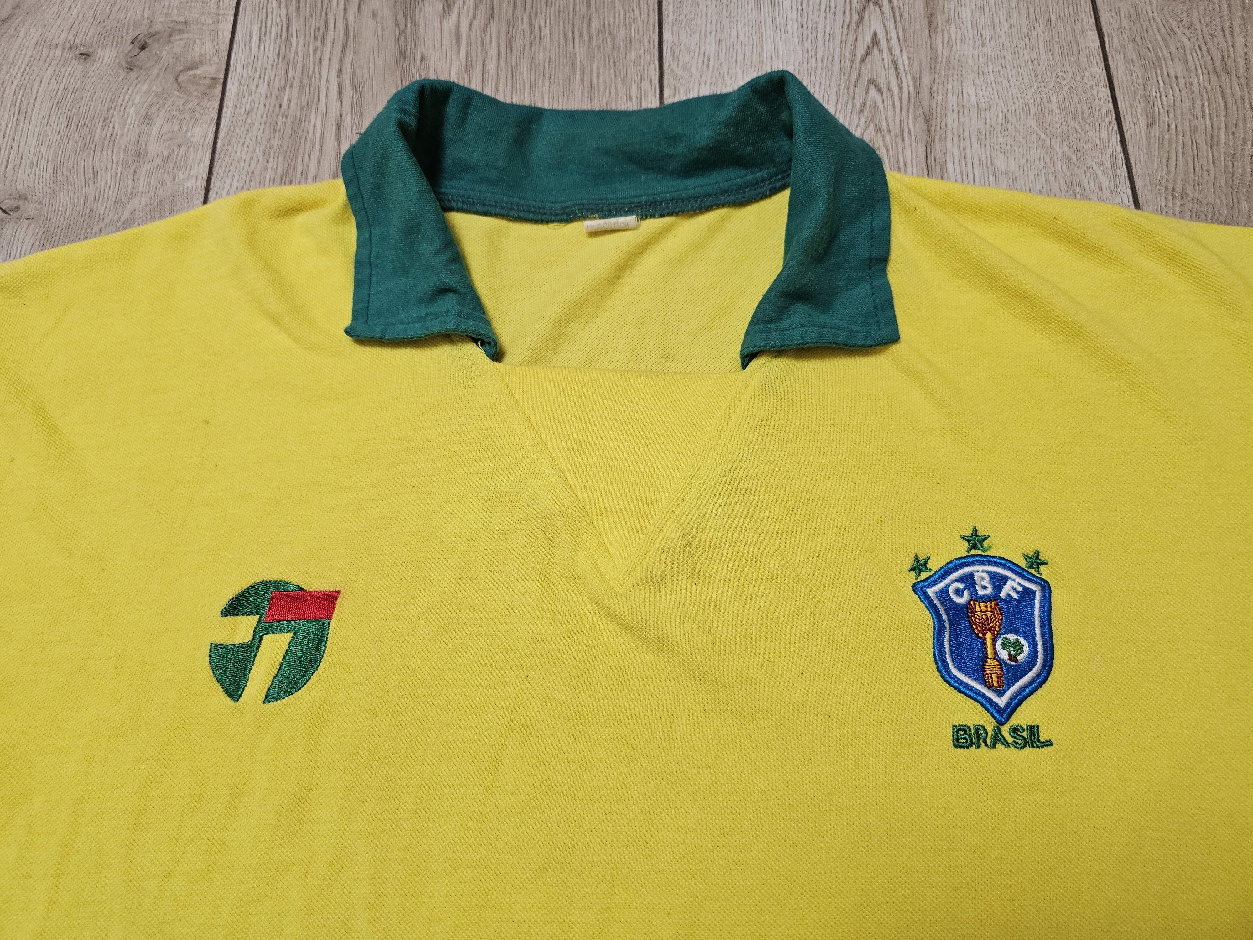 Vintage BRAZIL 1990 COTTON POLO SHIRT VINTAGE FOOTBALL SOCCER JERSEY Size US XXL / EU 58 / 5 - 3 Thumbnail