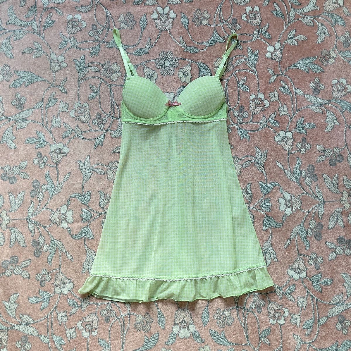Other Rampage Green Plaid Mesh Mini Dress (XS-S) Size S / US 4 / IT 40 - 2 Thumbnail