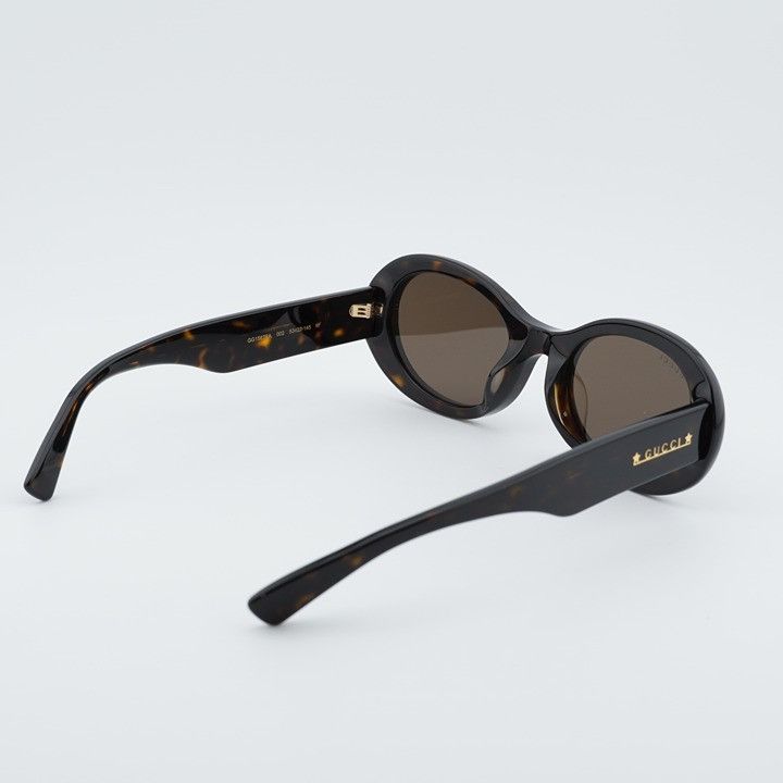 Gucci Gucci GG1587SA 002 Sunglasses Dark Havana Oval Frame, Brown Size ONE SIZE - 4 Thumbnail