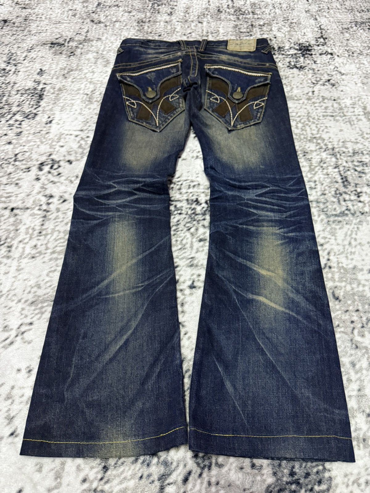 Japanese Brand Lolita Japan Low Rise Mud Wash Embellished Flare Jeans Size US 28 / EU 44 - 1 Thumbnail