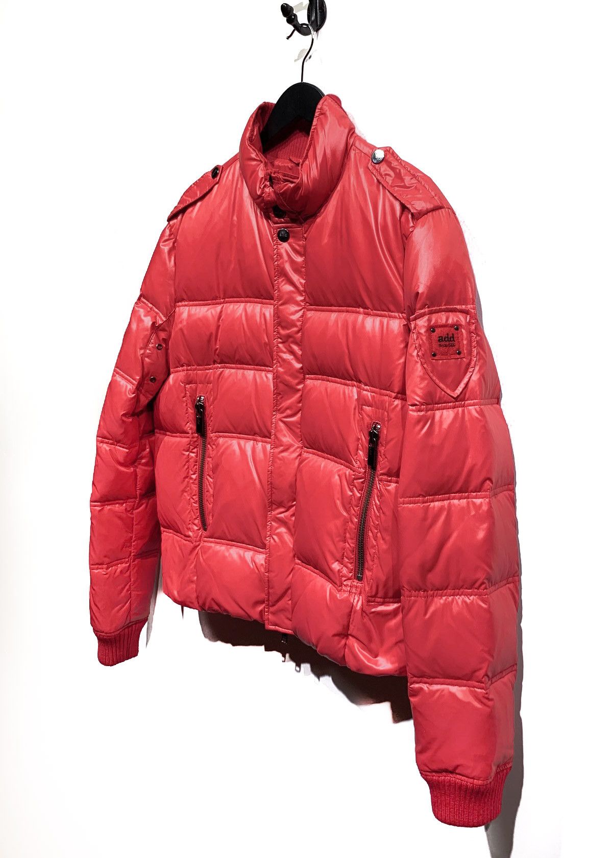 Add Add Red Down Filled Puffer Bomber Jacket Size US M / EU 48-50 / 2 - 2 Thumbnail